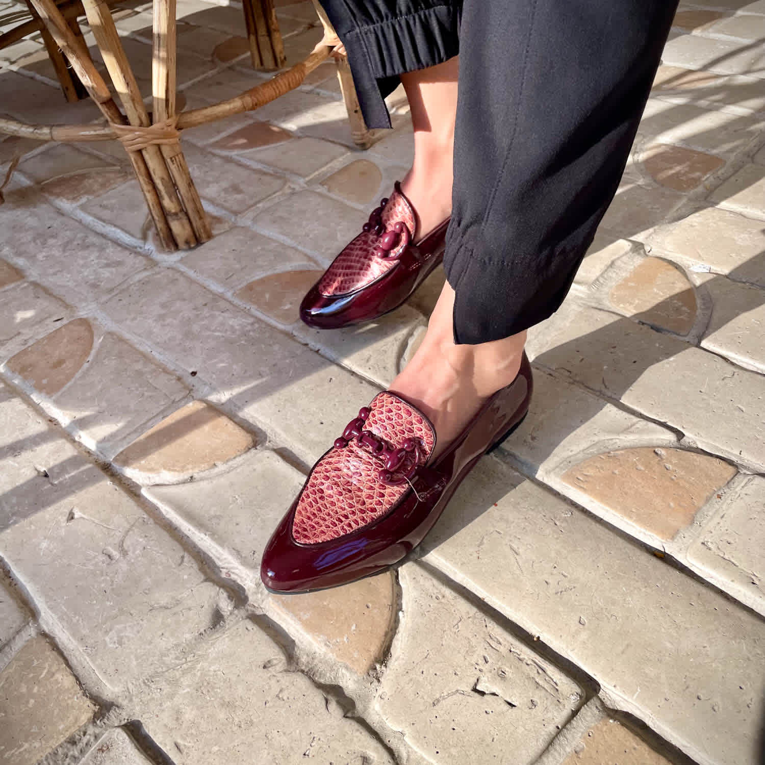princess polly baby blue dress Caprice Burgundy Patent Leather Loafer Shoes | Mandragora design