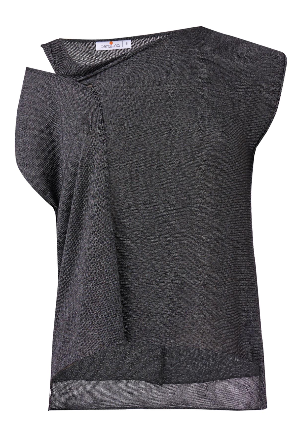 Peraluna Women's Grey Evelyn Drop-shoulder Knit Blouse In Anthracite Melange In Grey