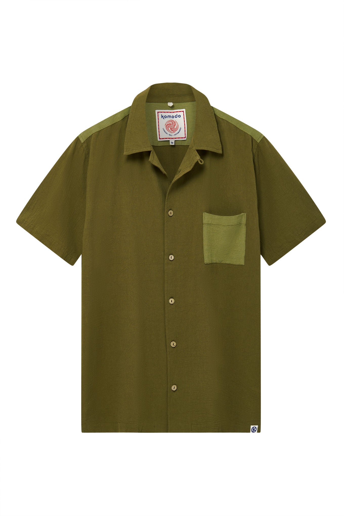 Shop Komodo Men's Spindrift - Organic Cotton Shirt Green Patchwork