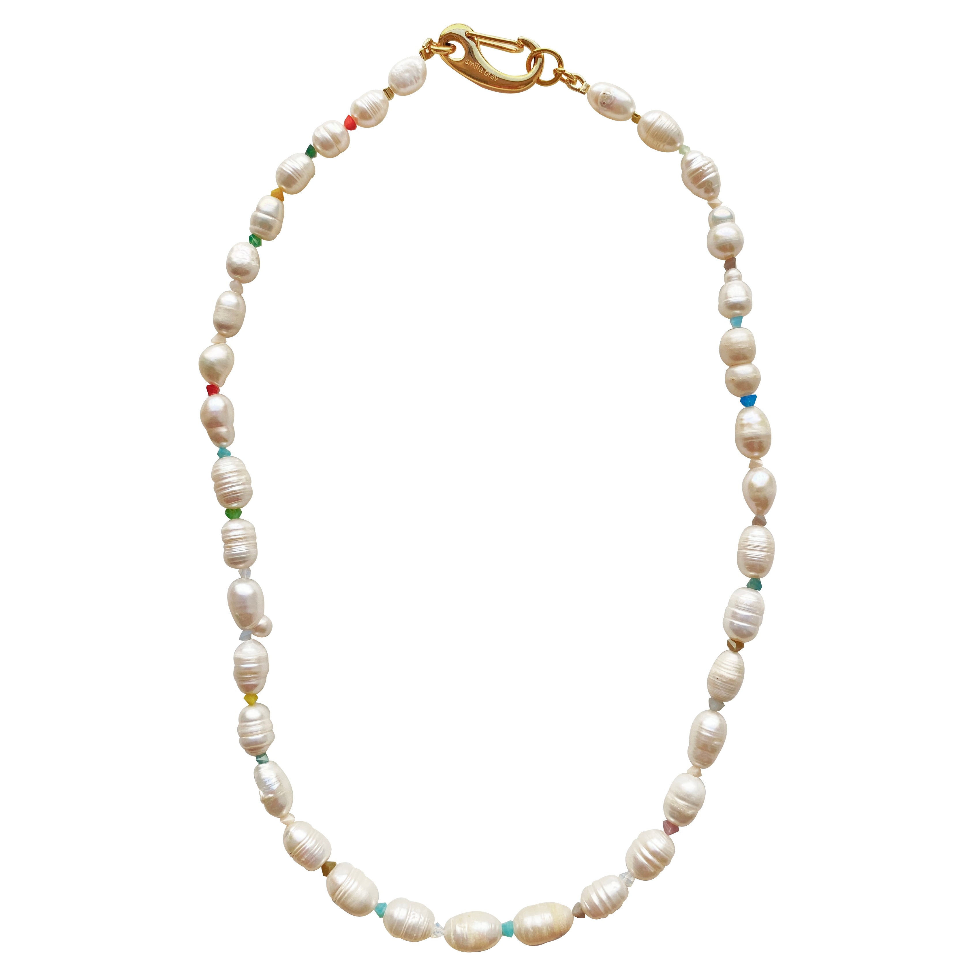 Smilla Brav Women's White / Gold Pearl Glass Necklace Vicky