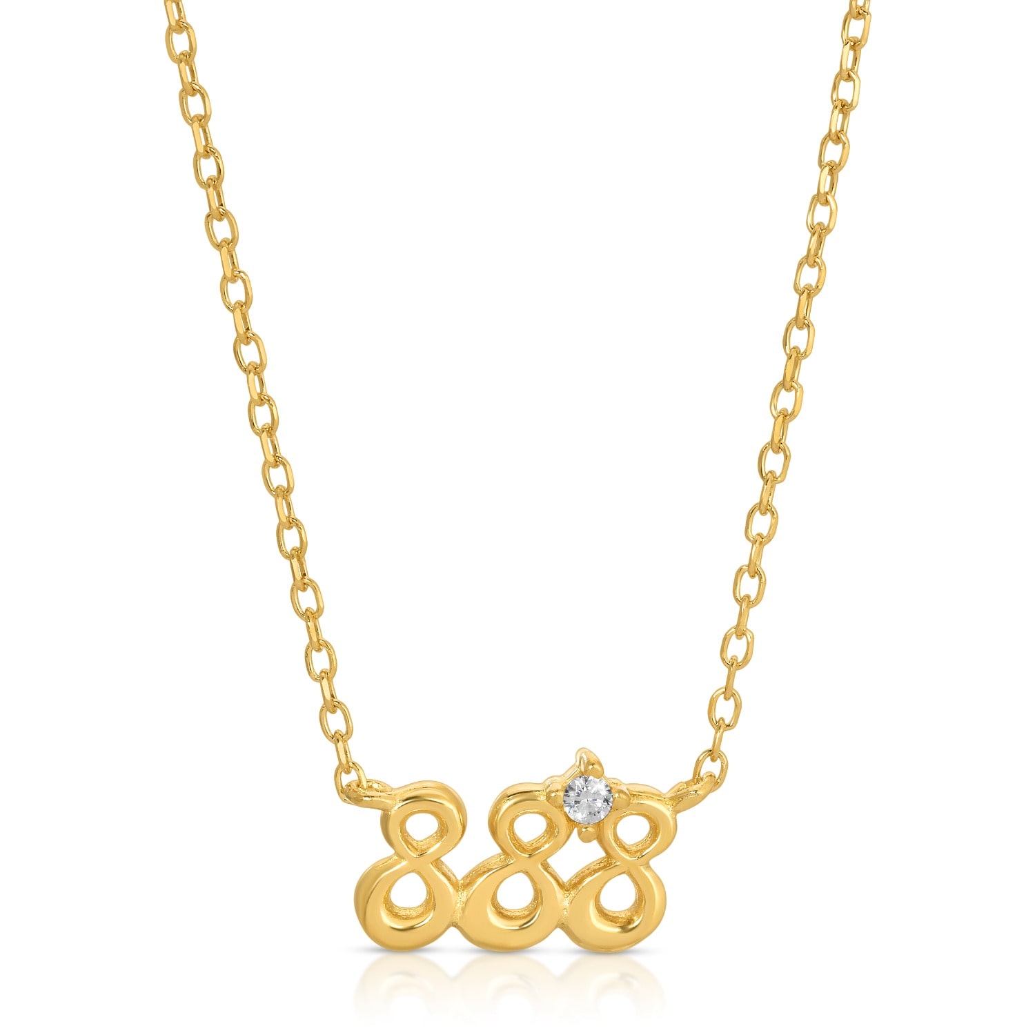 Women's Angel Number Eight Eight Eight Necklace-Dainty Gold Necklace | Zepplin the Label