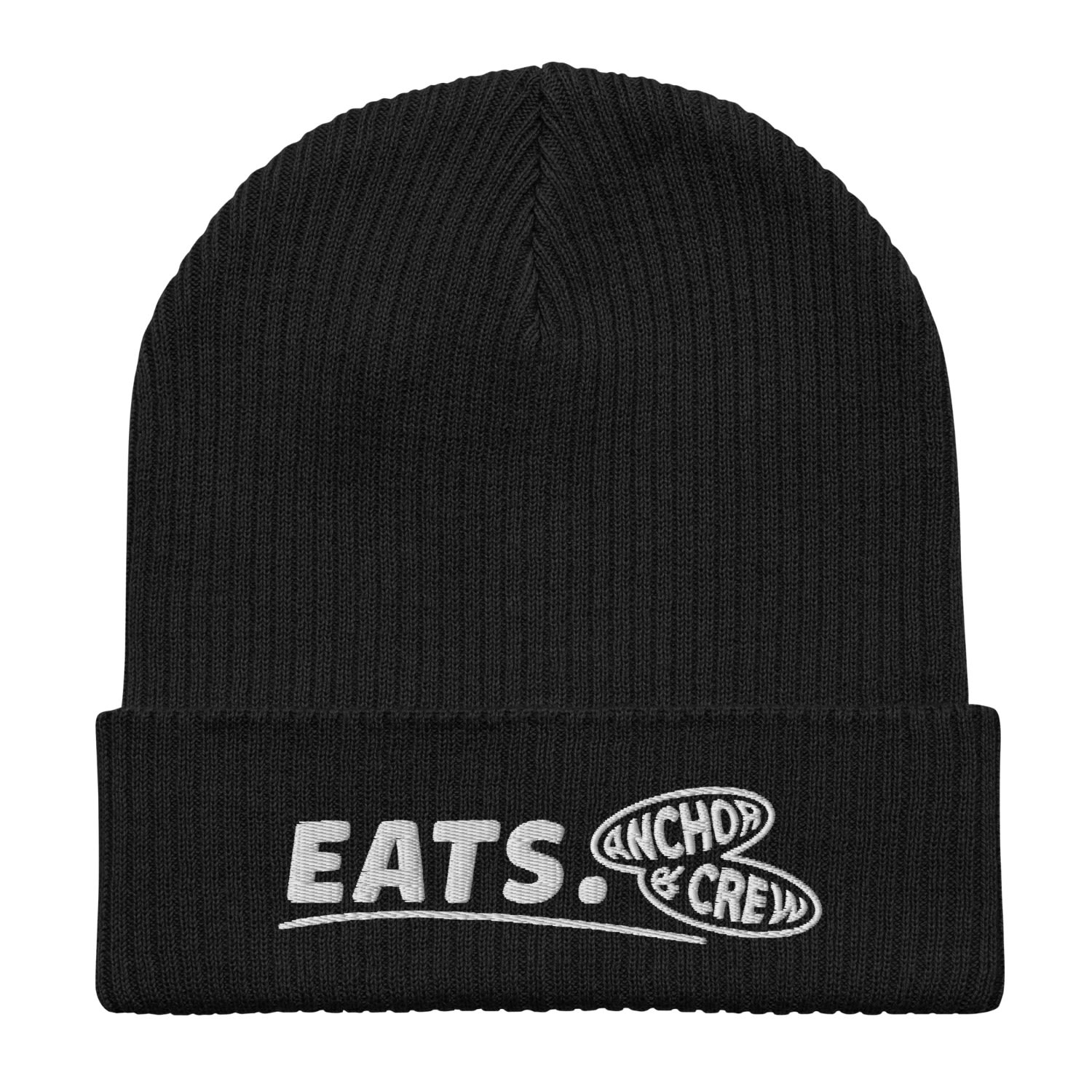 Anchor & Crew Black Eats Gen. Organic Cotton Embroidered Beanie - Women In Black