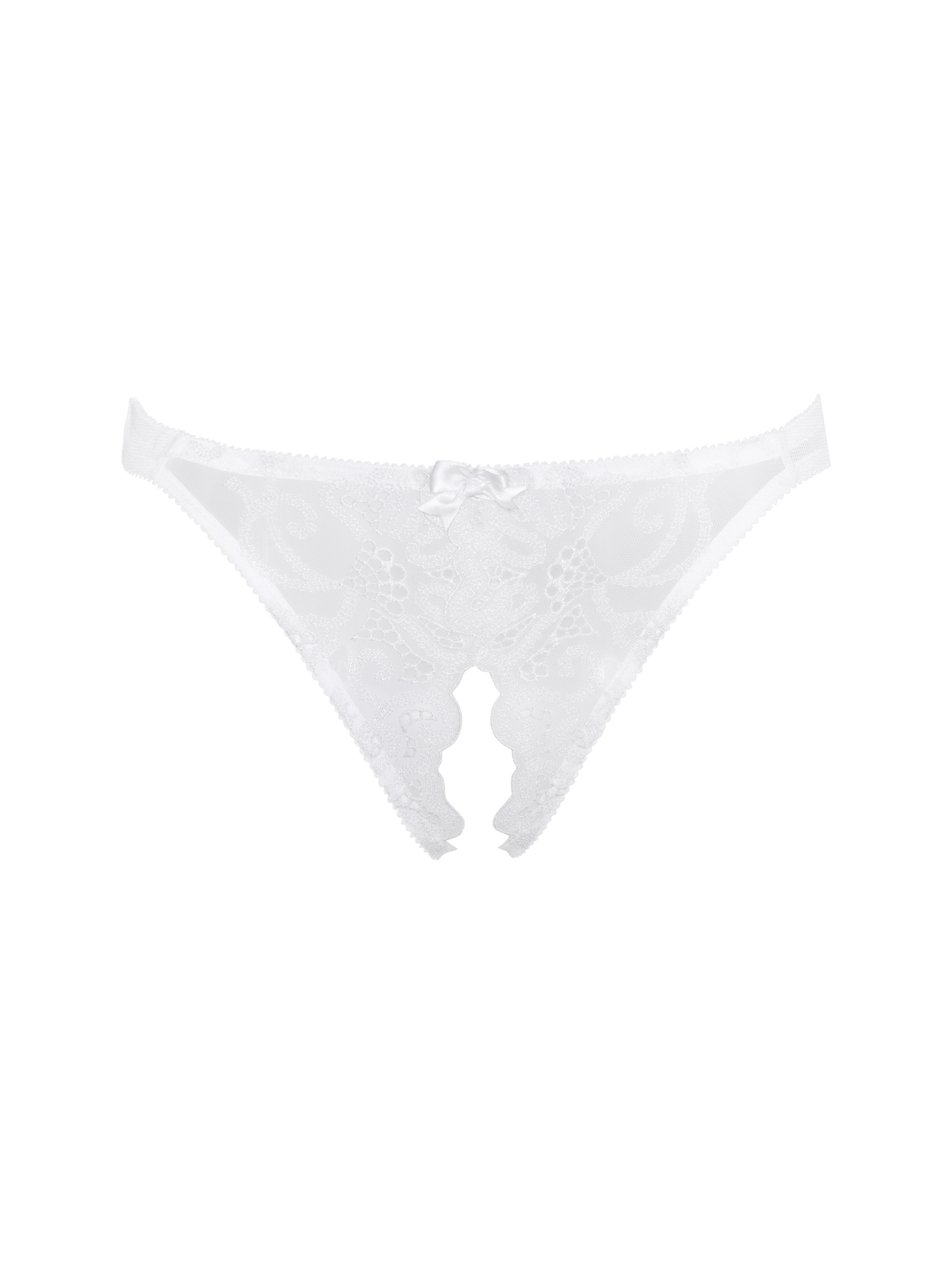 Women’s White Jewel Ouvert Full Brief Extra Large Bonbon Lingerie