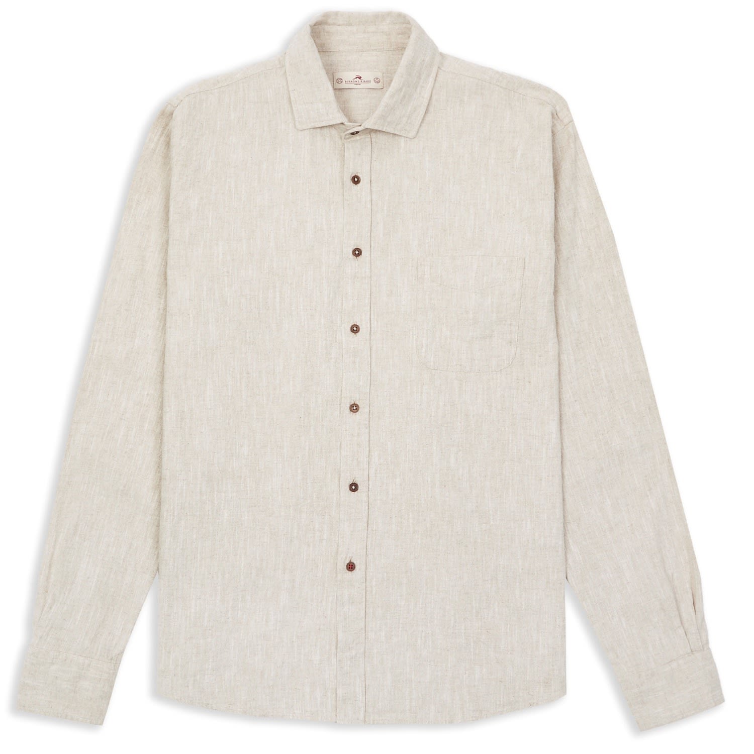 Burrows And Hare Men's Neutrals Linen Shirt - Beige