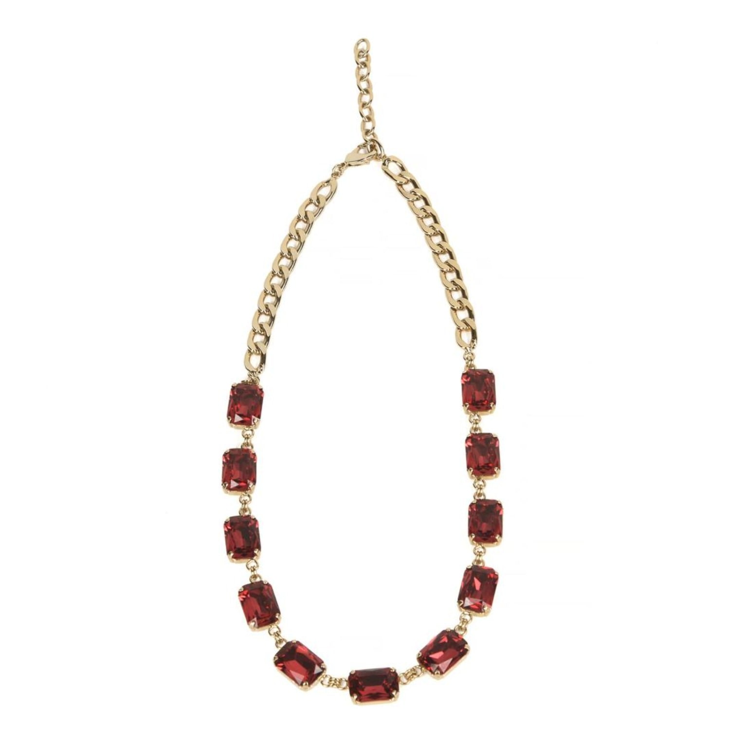 Addicted2 Women's Gold / Red Pax Gold Plated Necklace With Ruby Crystals In Multi