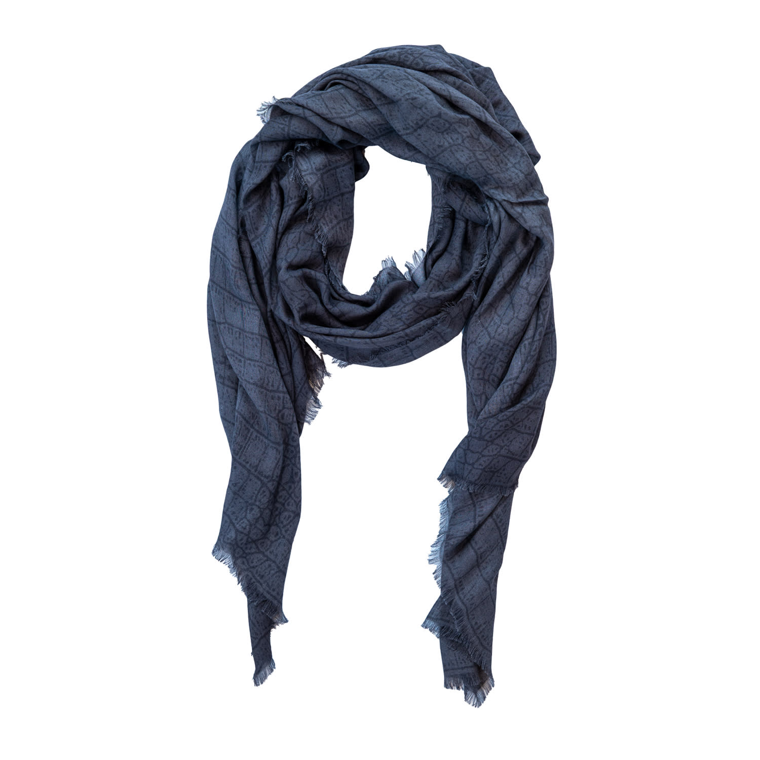 Circular Path Women's Croc Print Scarf - Black