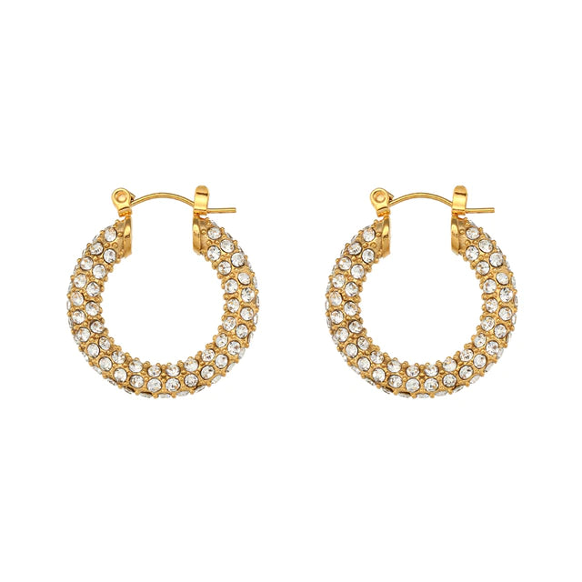 Olivia Le Women's Gold Sloan Cubic Zirconia Hoops