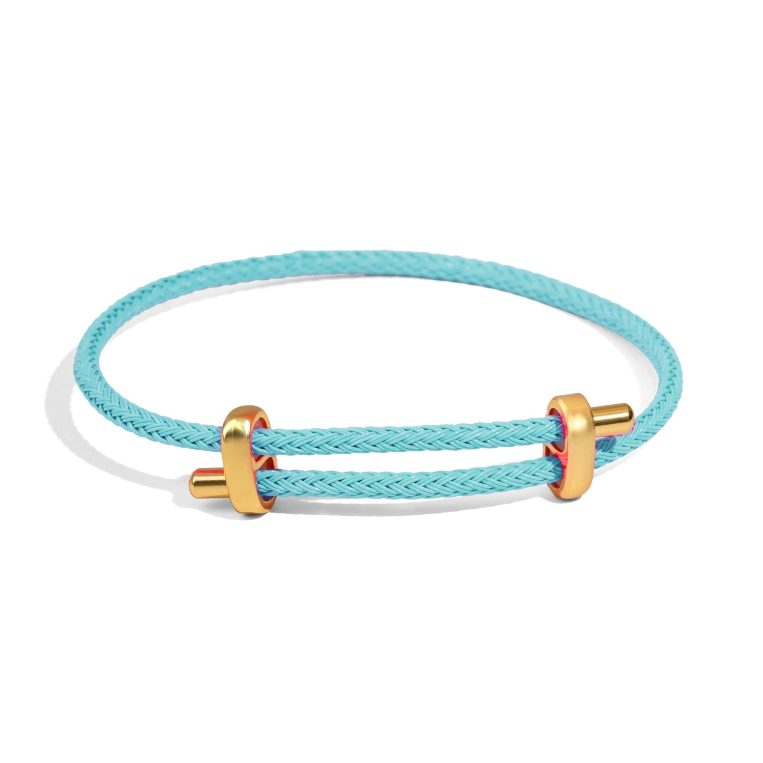 Ebru Jewelry Women's Gold / Blue Turquoise Glow Adjustable Gold Rope Bracelet - Turquoise In Blue