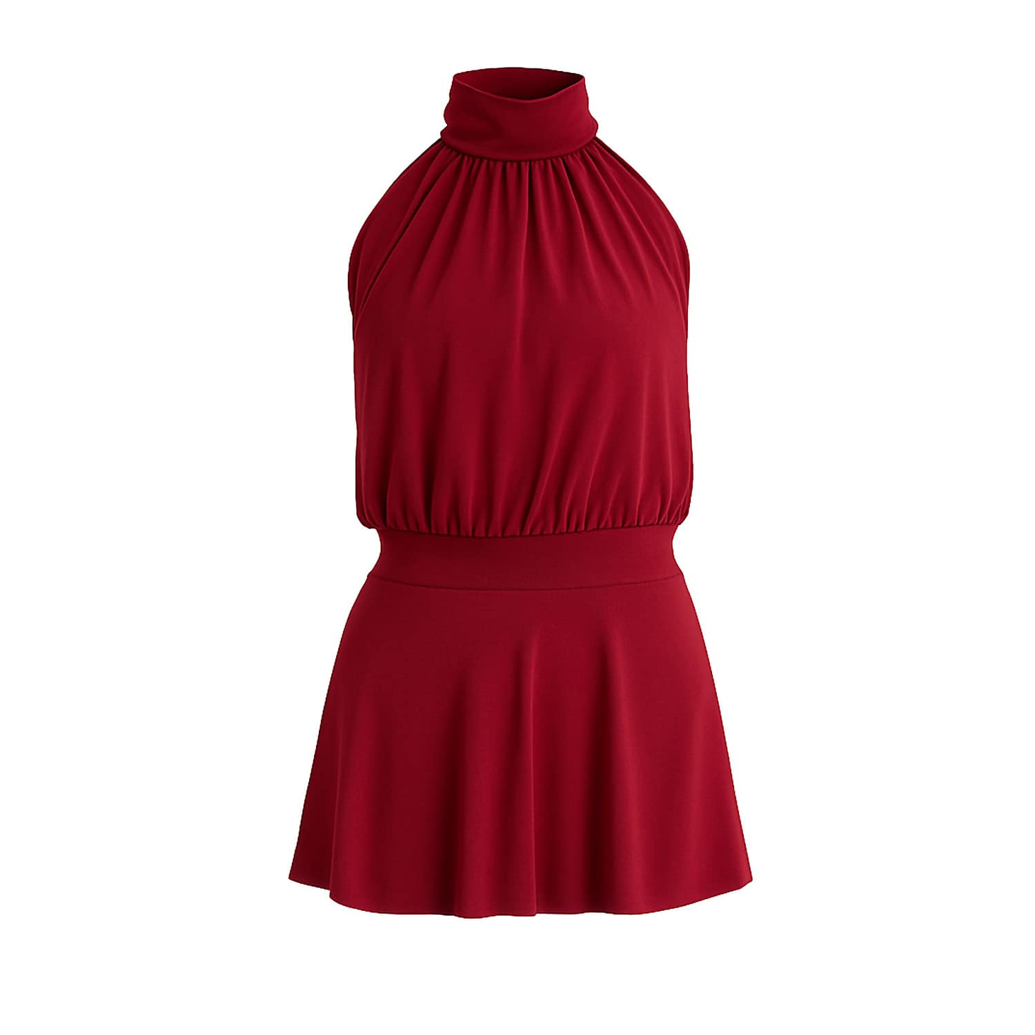 Women's Red Eva Burgundy Halter Mini Dress | Large | Maison de Gala