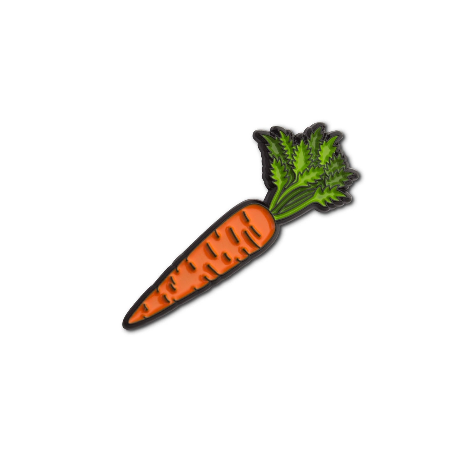 Make Heads Turn Women's Orange / Green Enamel Pin Carrot