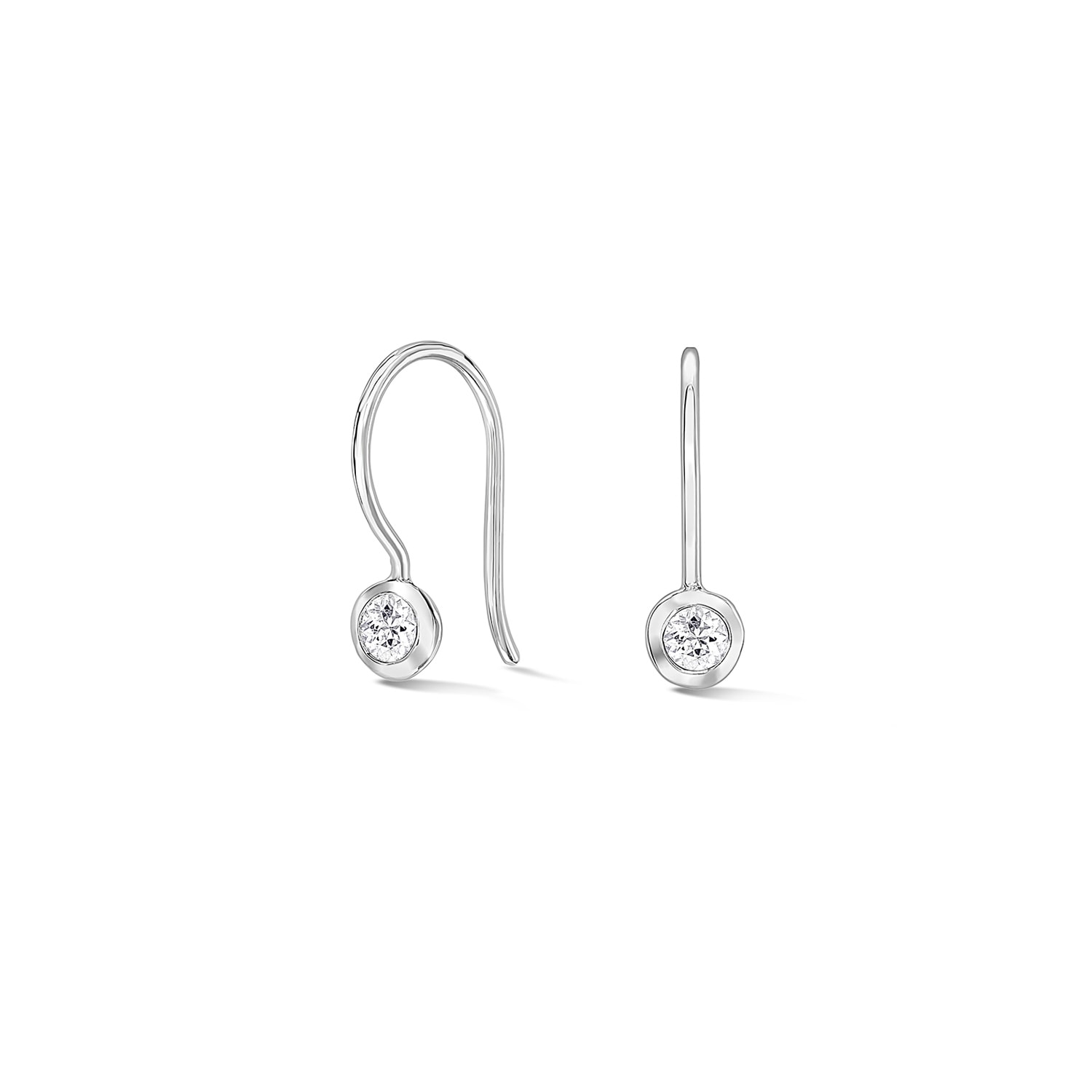 Dower & Hall Women's White Sapphire Twinkle Drop Earrings In Sterling Silver In Metallic