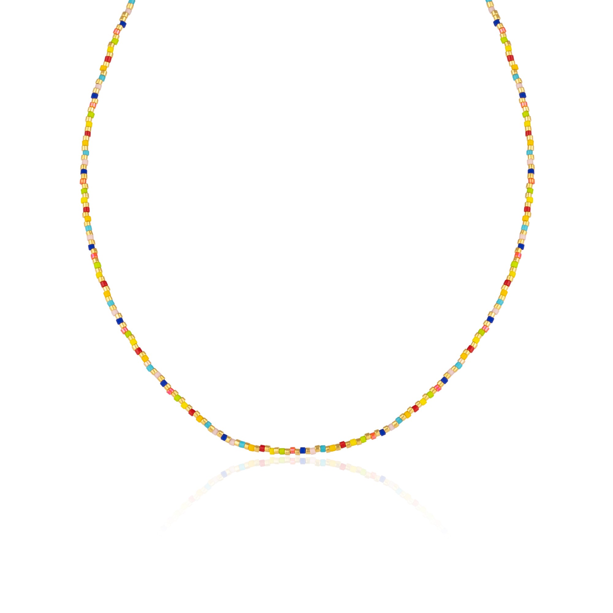 Women’s Rainbow Enamel Beaded Sterling Silver Necklace In Gold Spero London