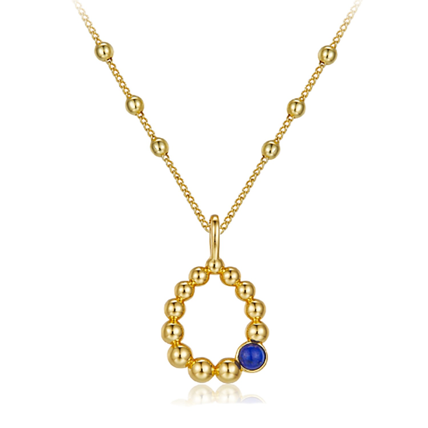 Women’s Gold Vermeil Sterling Silver Dee Blue Lapis Teardrop Necklace Janus Edinburgh