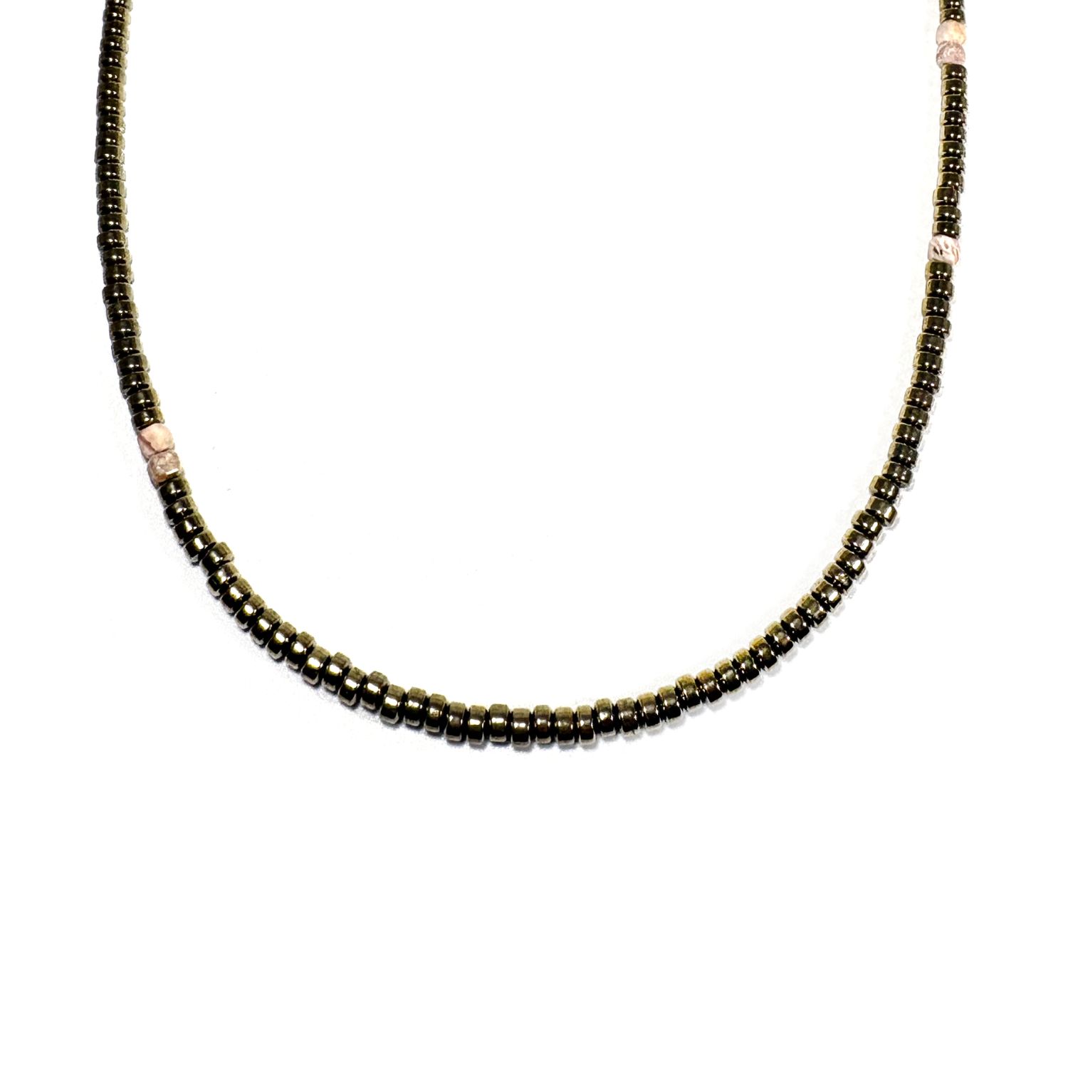 Rachel Nathan Women's Silver / Pink Mini Beaded Pyrite & Rhodochrosite Necklace In Multi