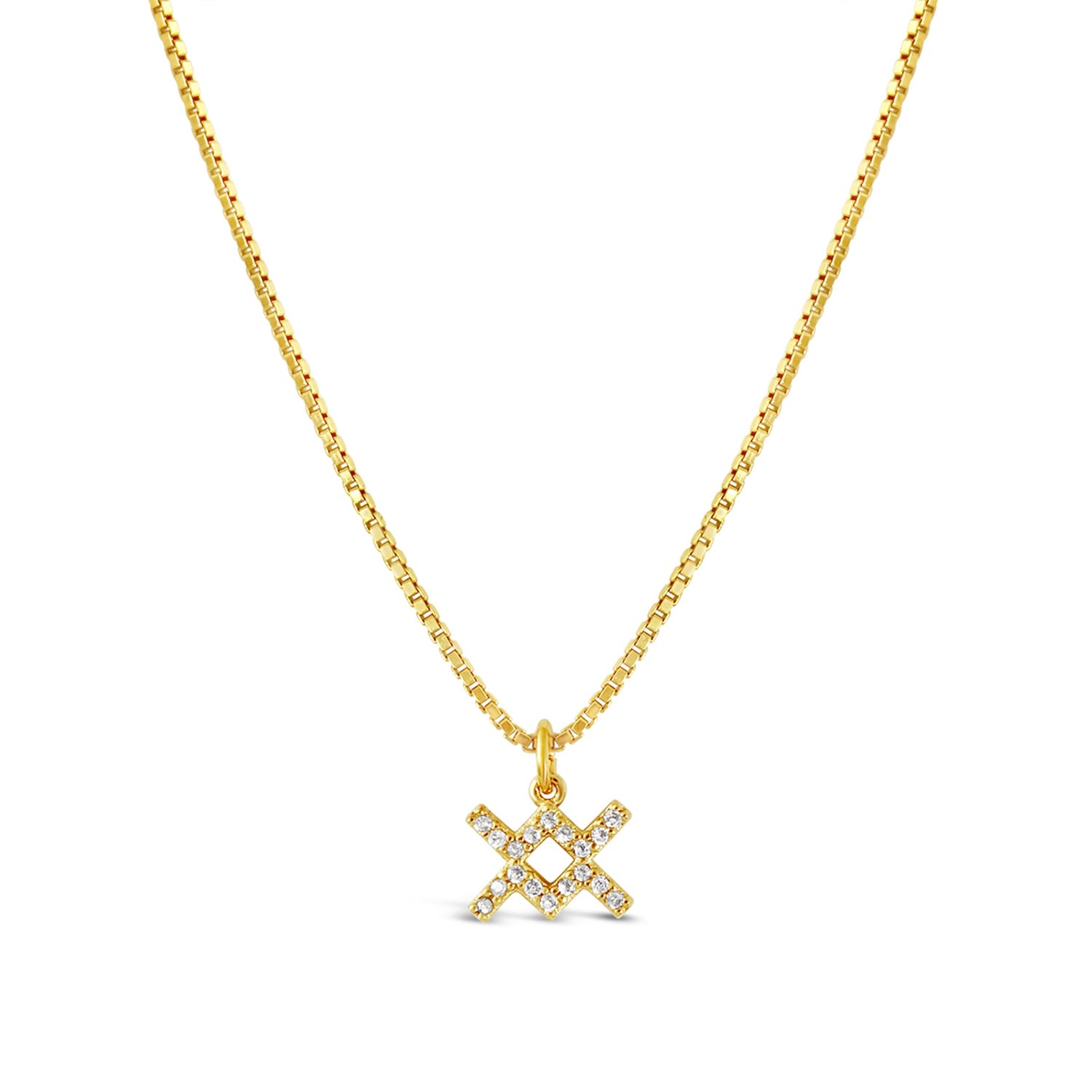 Women’s Aquarius 18K Gold Vermeil Zodiac Star Sign Necklace Lucky Eleven