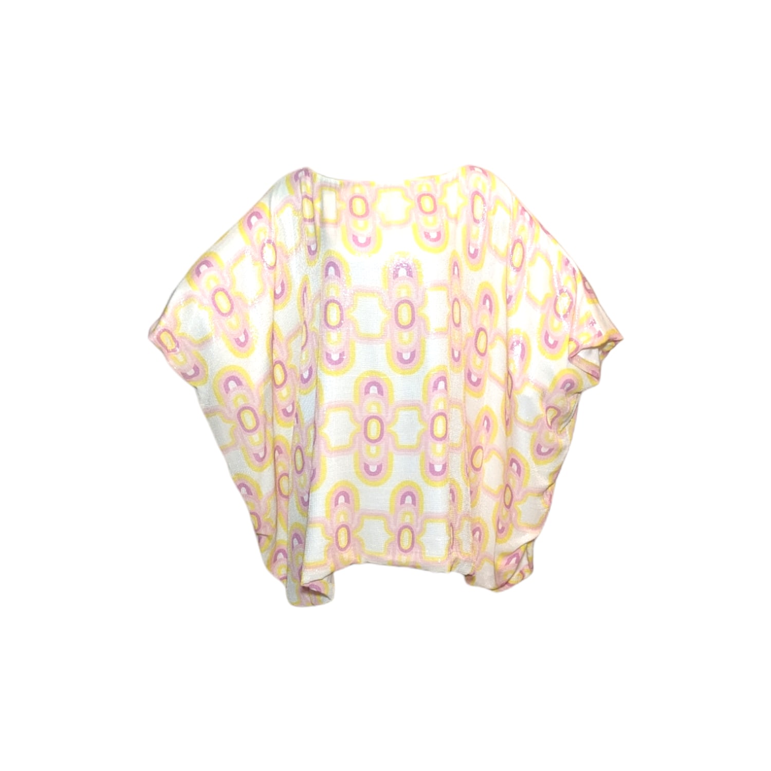 Women’s Yellow / Orange / White Olympia White Lemon Sequin Kaftan Top One Size Julia Clancey