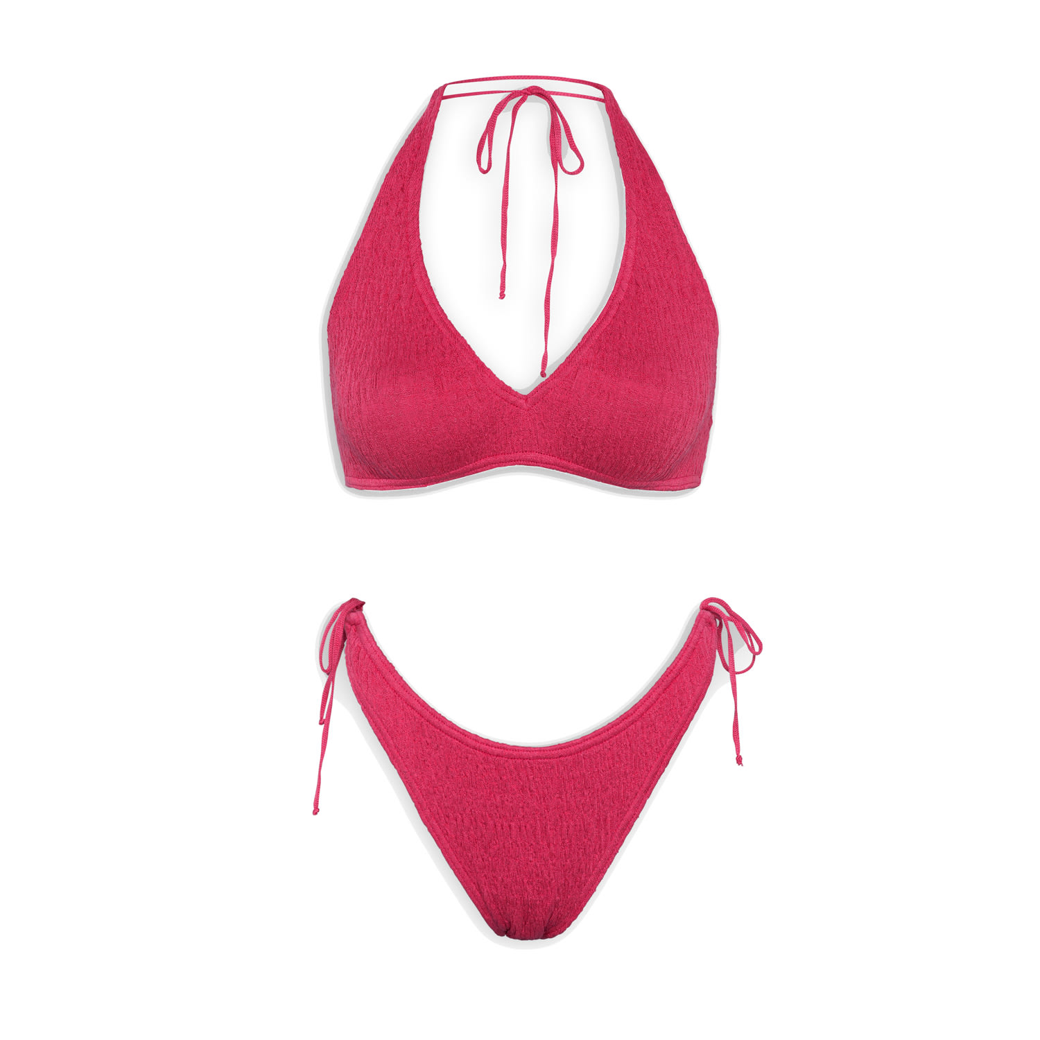Pepper Vally Women's Pink / Purple Swimwear Bikini Triangle Cherry