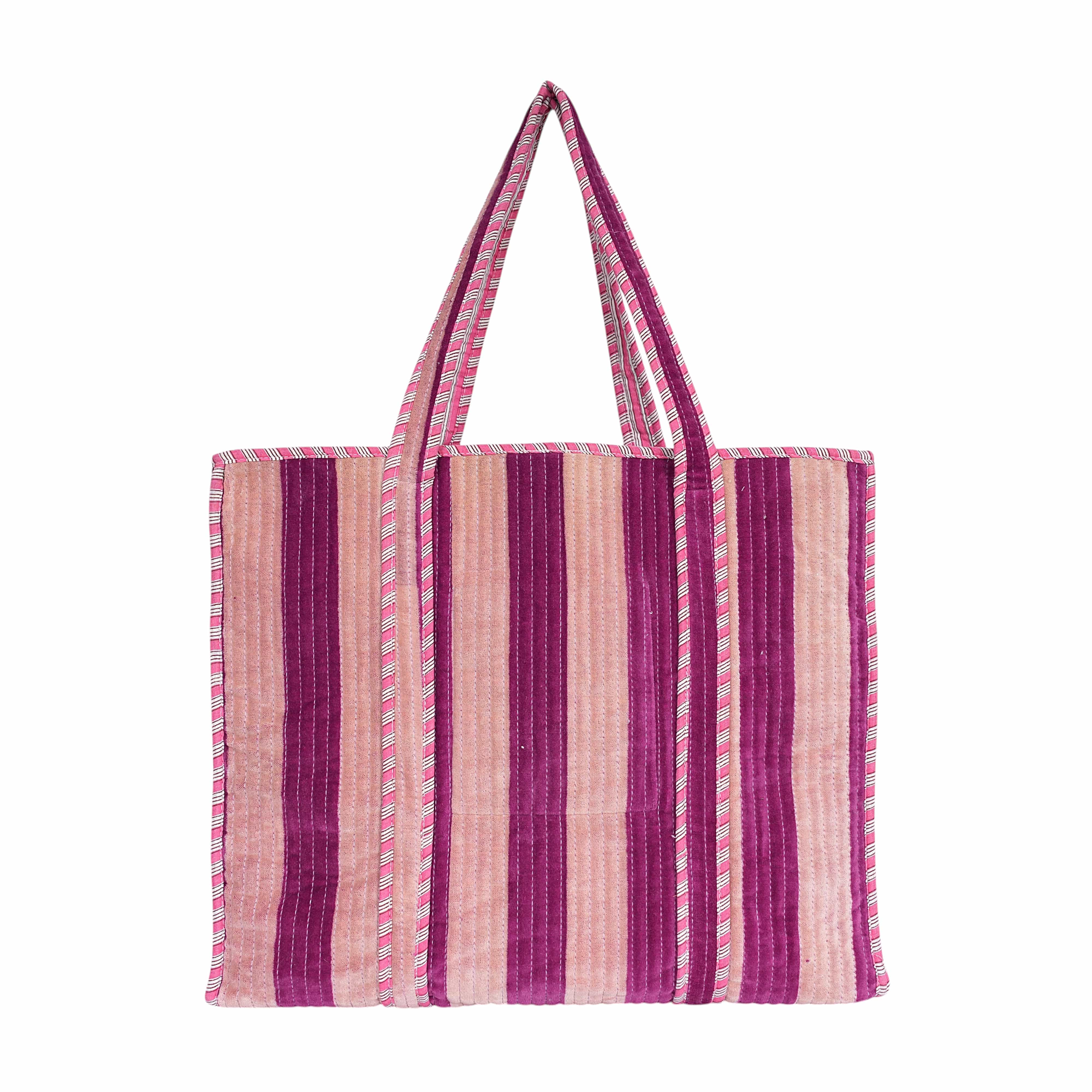 Conscious Yoga Collective Women's The Striped Velvet Tote - Pink