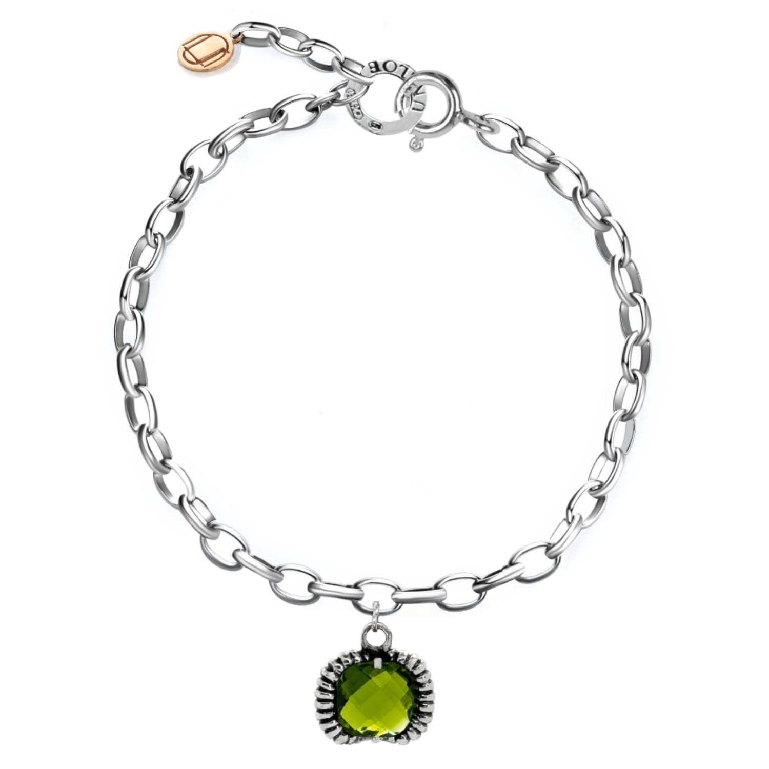 Unaloe Women's Fantasy Bracelet Silver– Timeless Elegance With Green Crystal