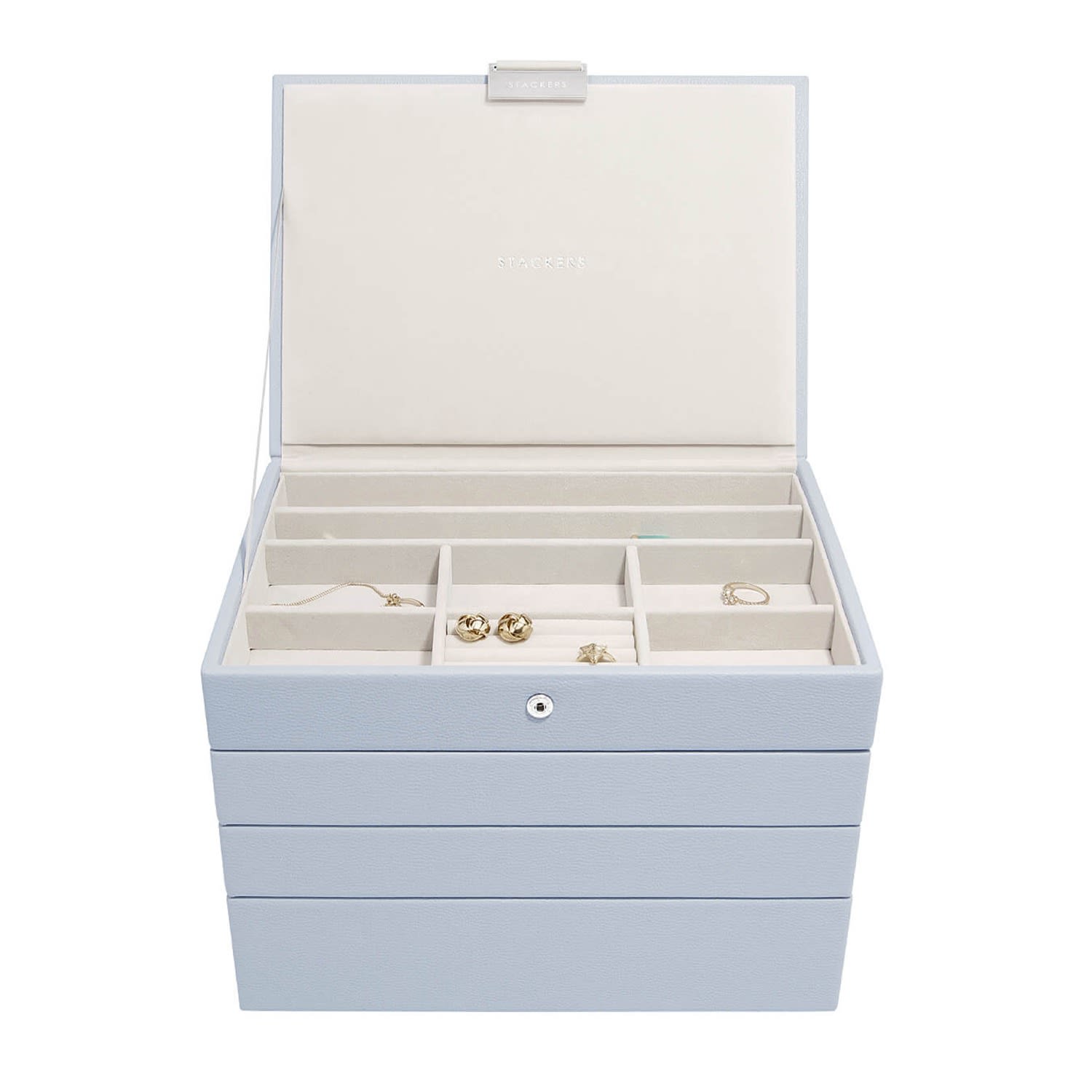 Stackers Women's Blue  Lavender Classic Jewelry Box Set Of Four In Blue