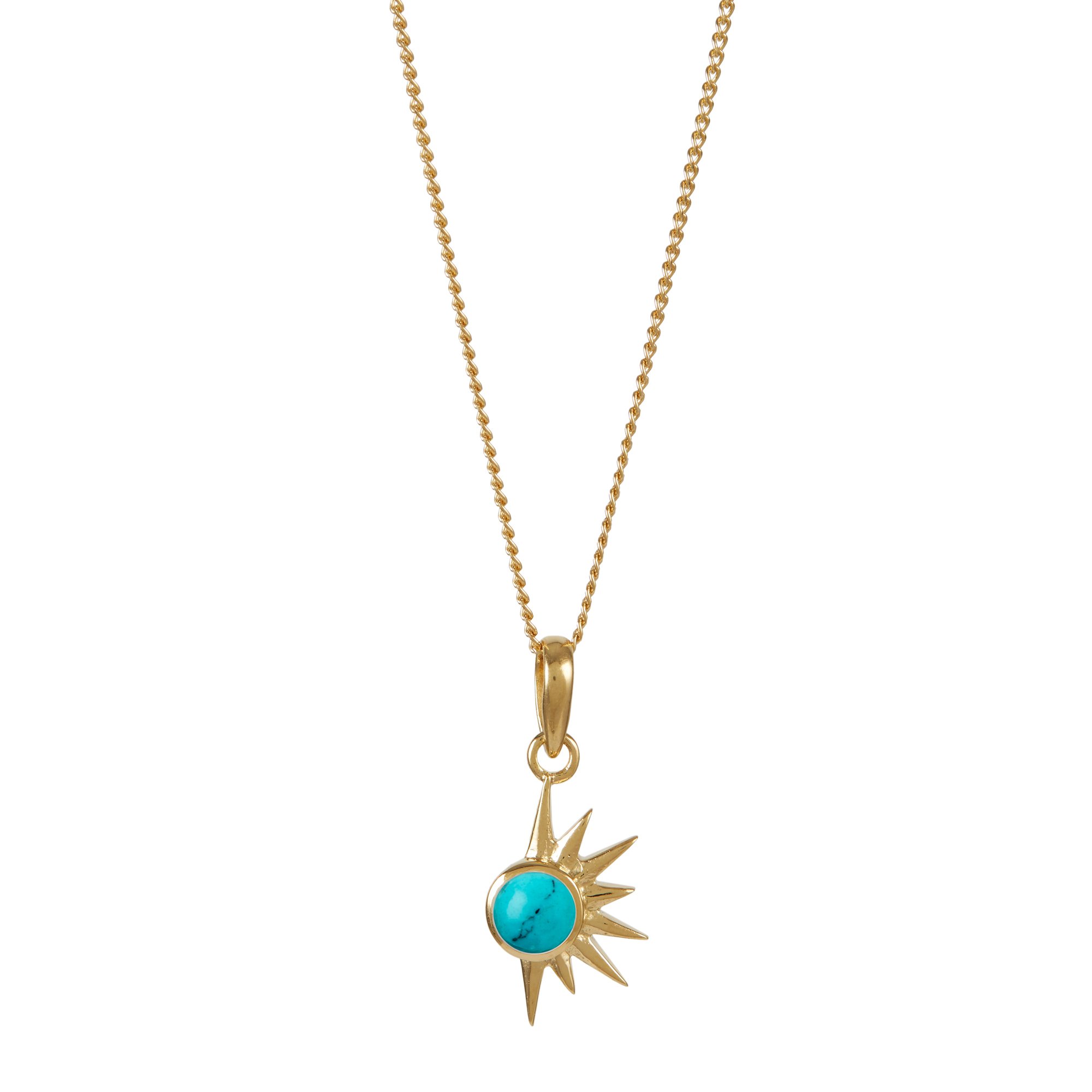 Women’s Total Eclipse Gold Vermeil Necklace - Turquoise Charlotte’s Web Jewellery