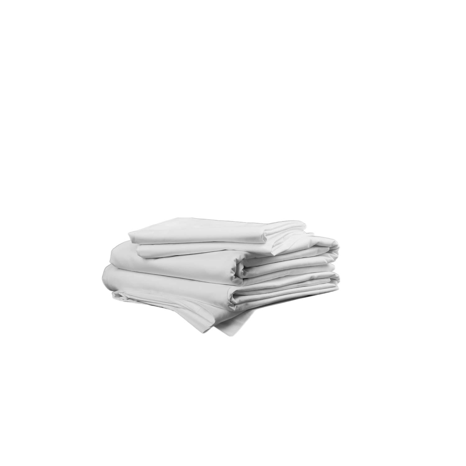 White Cool & Crisp 200 Thread Count Bed Linen Set Single & Flat Sheet Uk Single Tielle Love Luxury by Tradelinens
