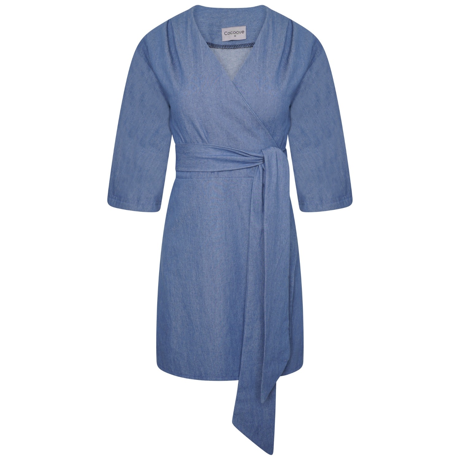 Women’s Mary H Wrap Dress Kimono In Blue Denim Small Cocoove