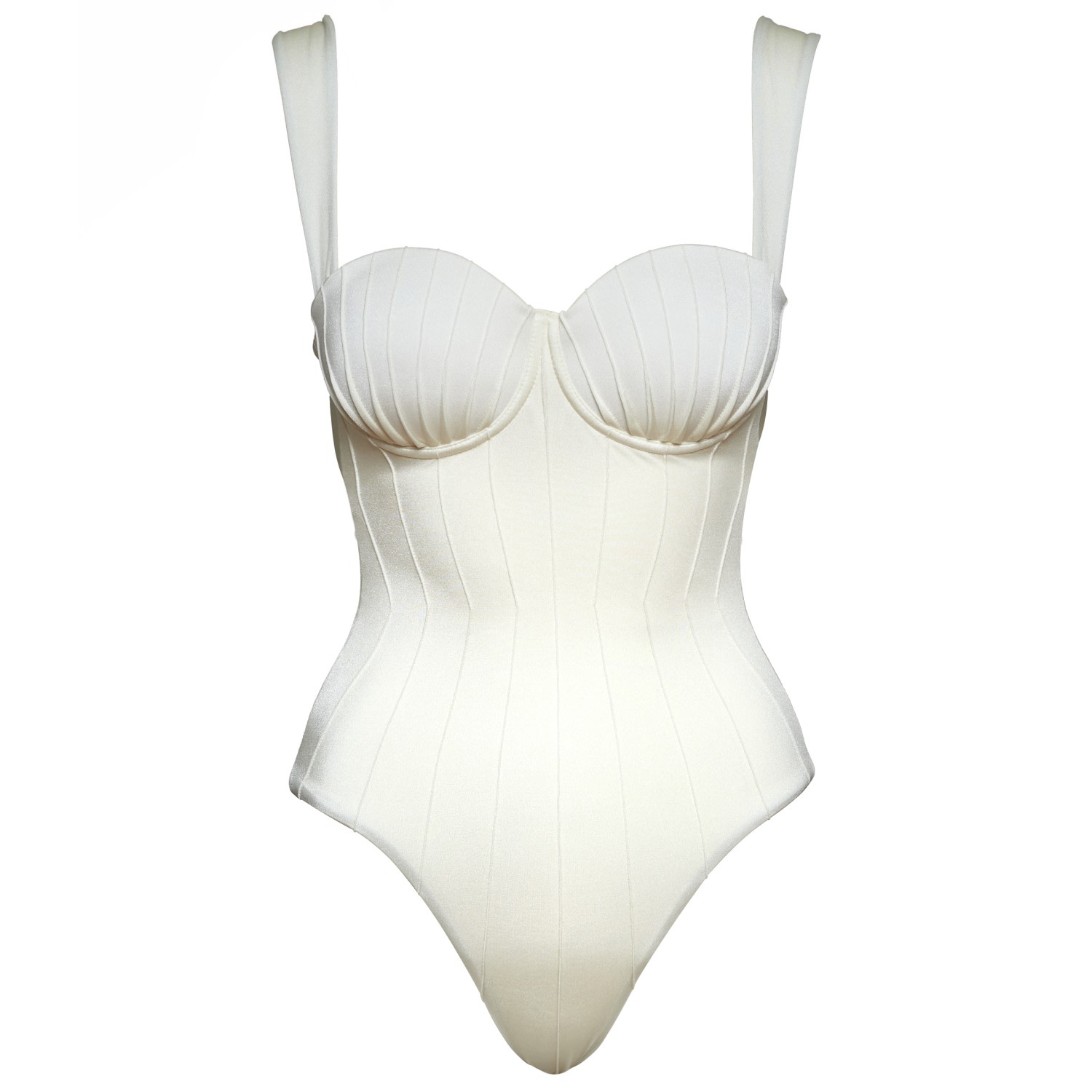 Women’s White Pearl Coquillage Balconette One Piece Small Noire Swimwear