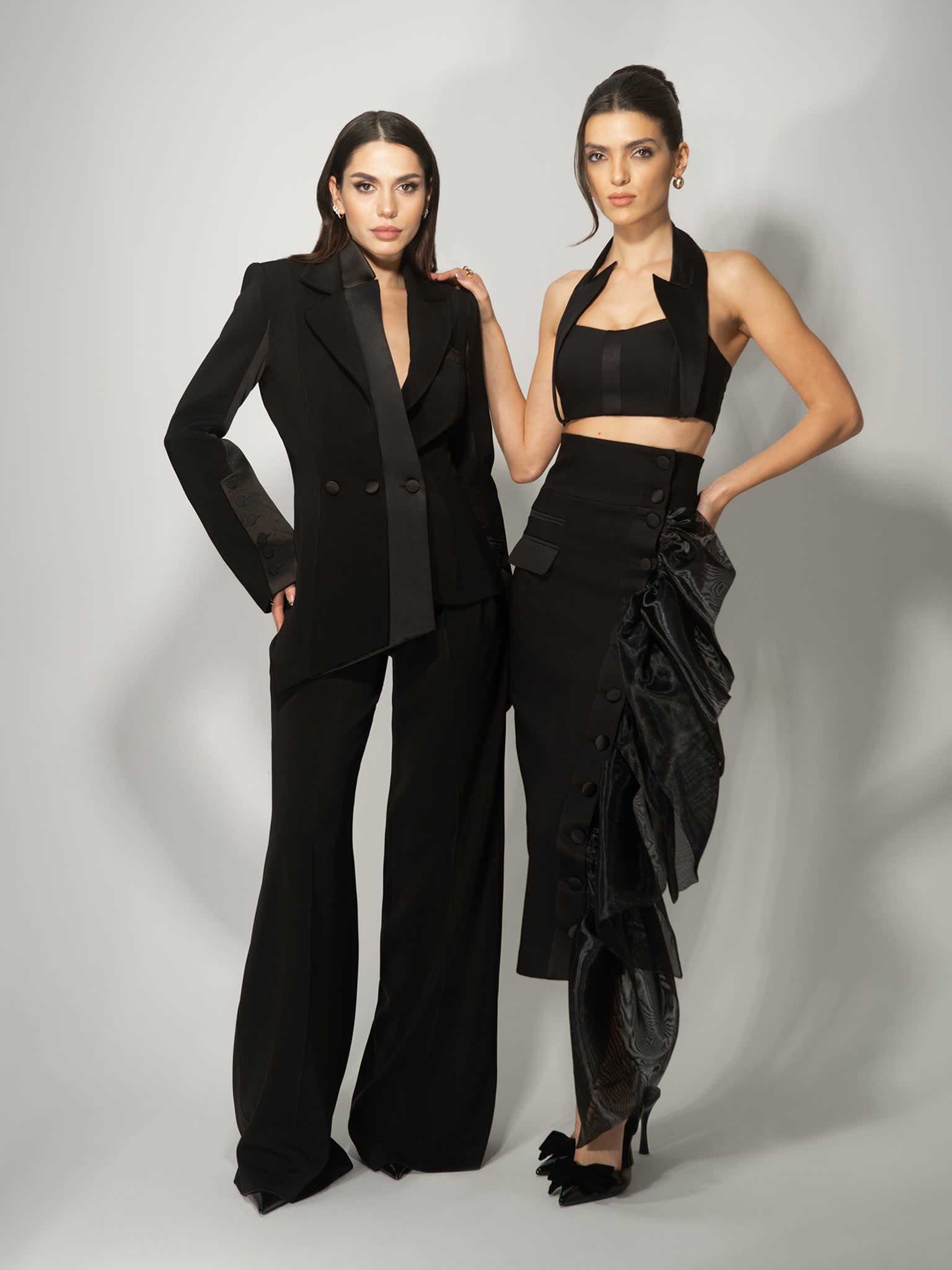 Modern Power Tailored Asymmetric Suit, Black | Tia Dorraine | Wolf