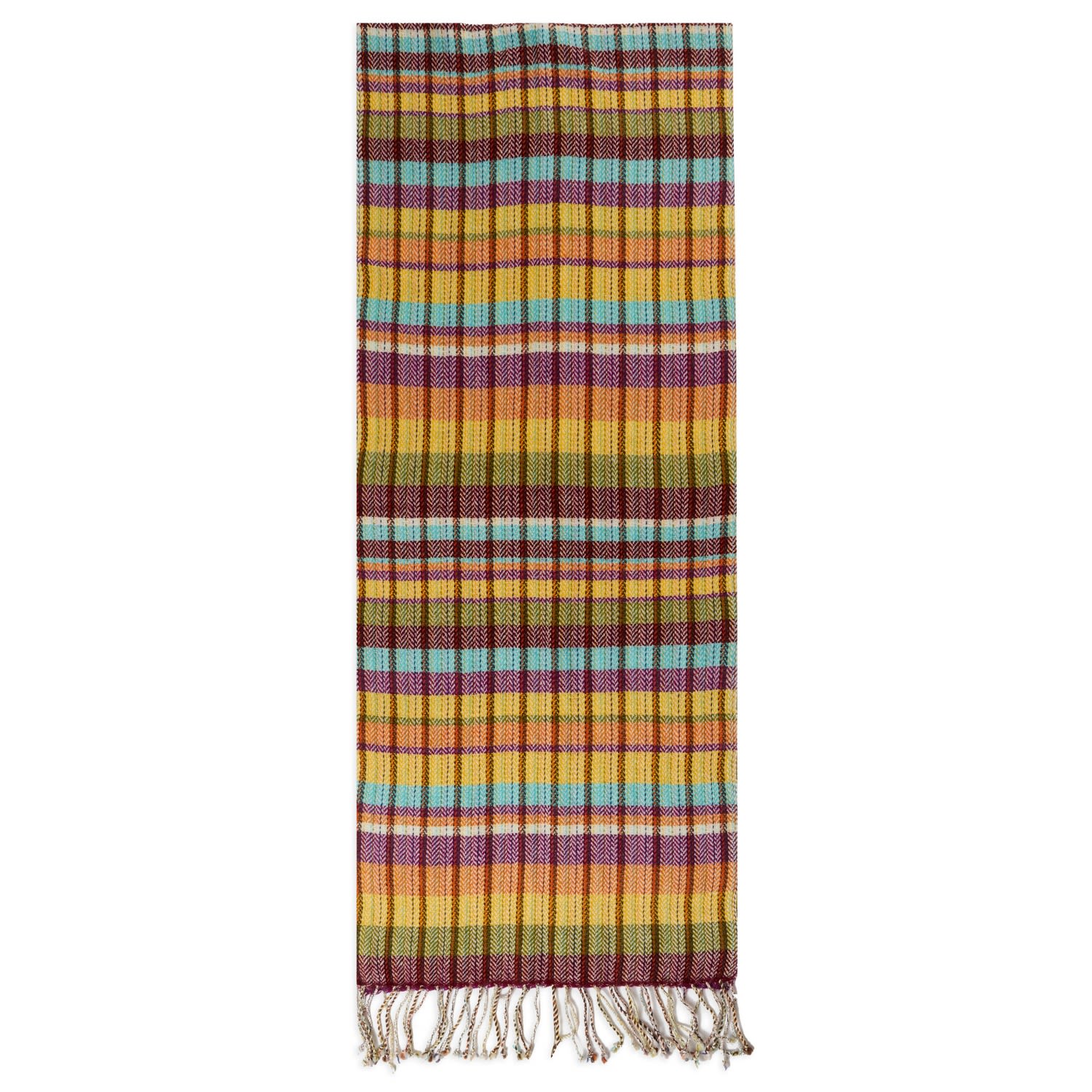 Men’s Cashmere & Merino Wool Scarf - Stitched Multi Burrows & Hare