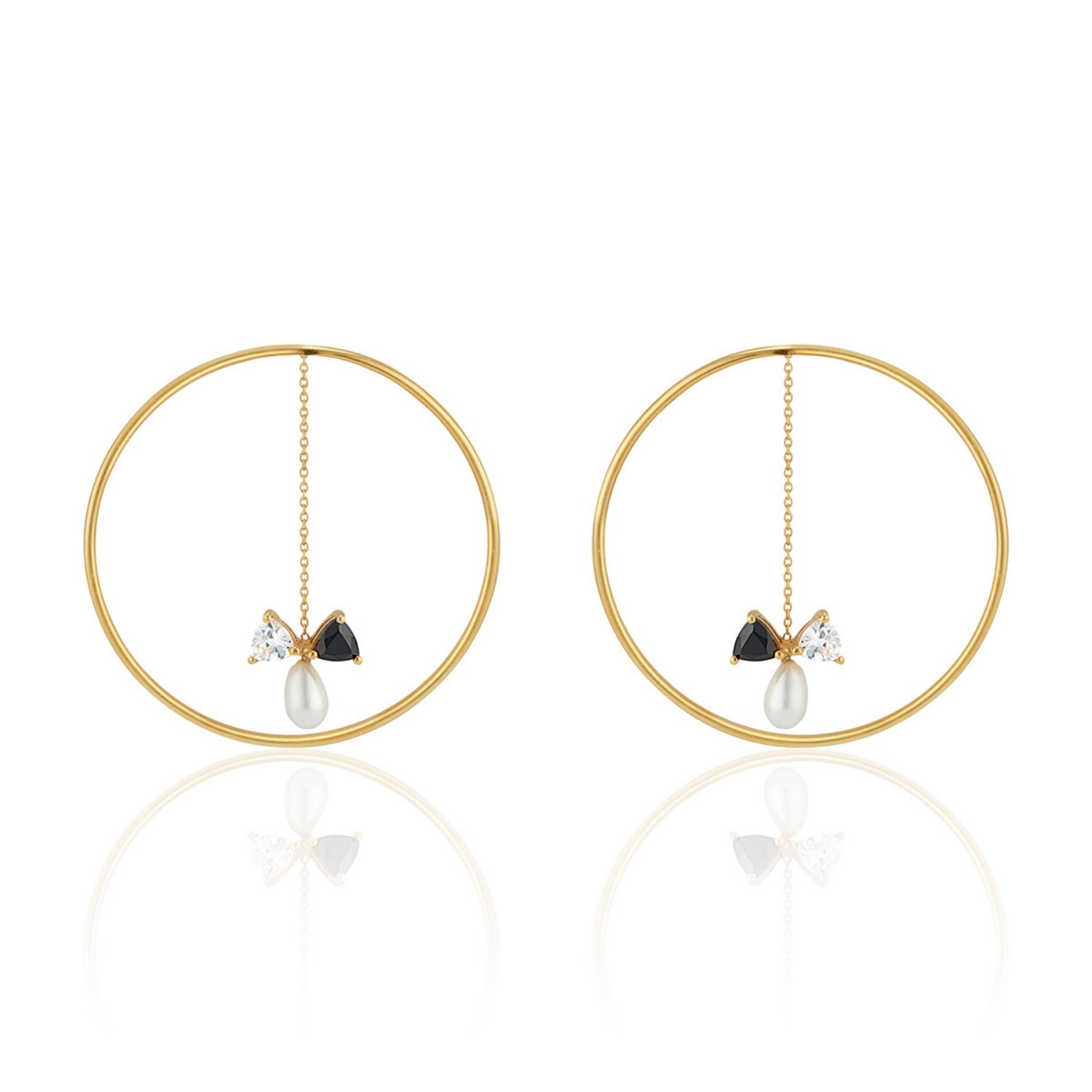 Callista By Vinita Women's Gold Pearl Drop Earrings