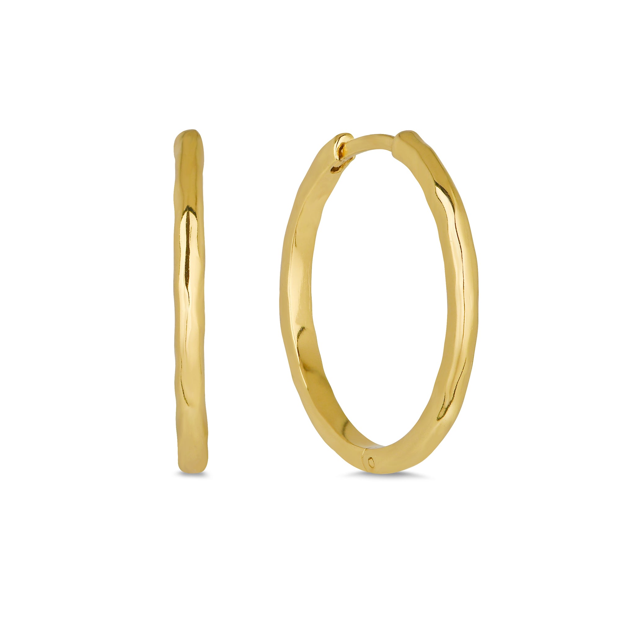 Rani & Co. - Large Hammered Hoop Earrings