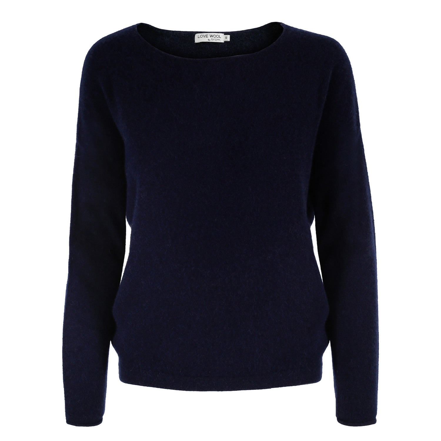 Women’s "Ally" Cashmere Boatneck Pullover - Navy Blue Extra Large Tirillm