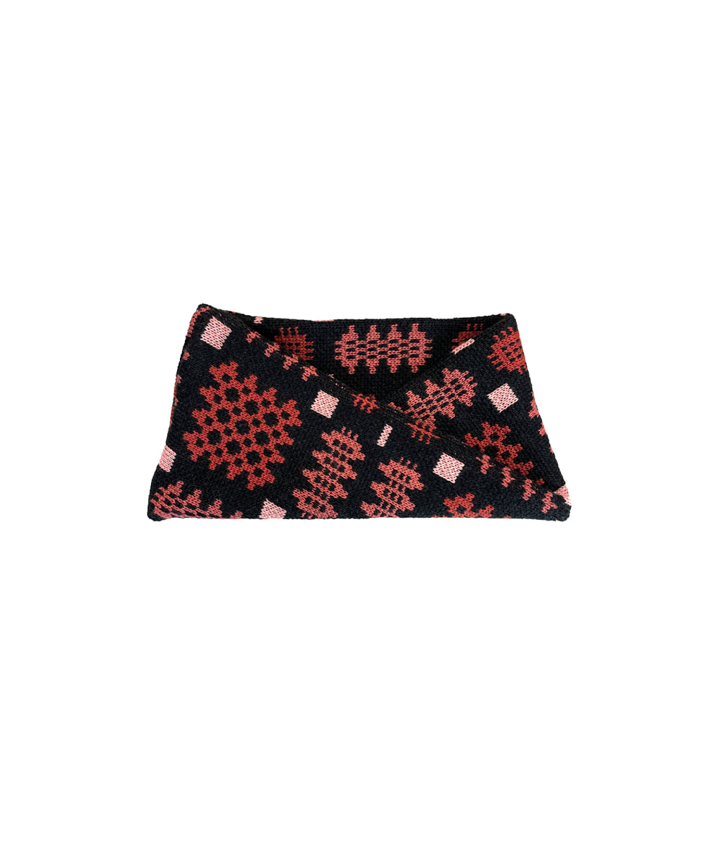 Mabli Women's Black / Pink / Red Carthen Merino Head Wrap - Soot / Petals In Multi