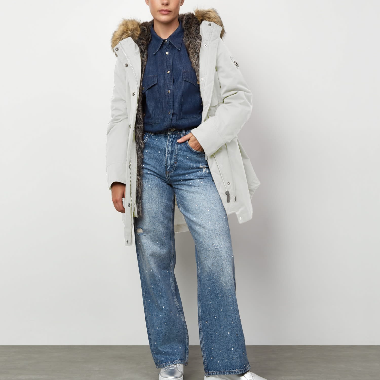 Parka london caversham store faux fur lined parka