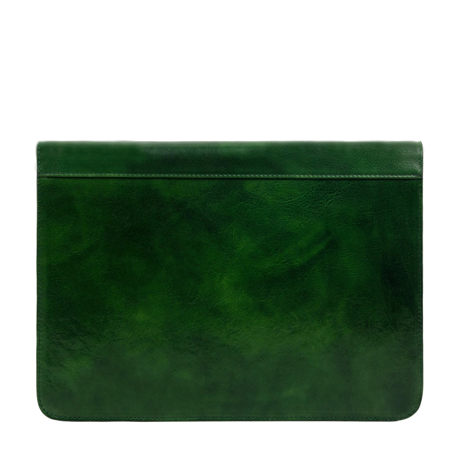 Time Resistance Womens Leather Documents Folder Organizer In Green - Candide In Green