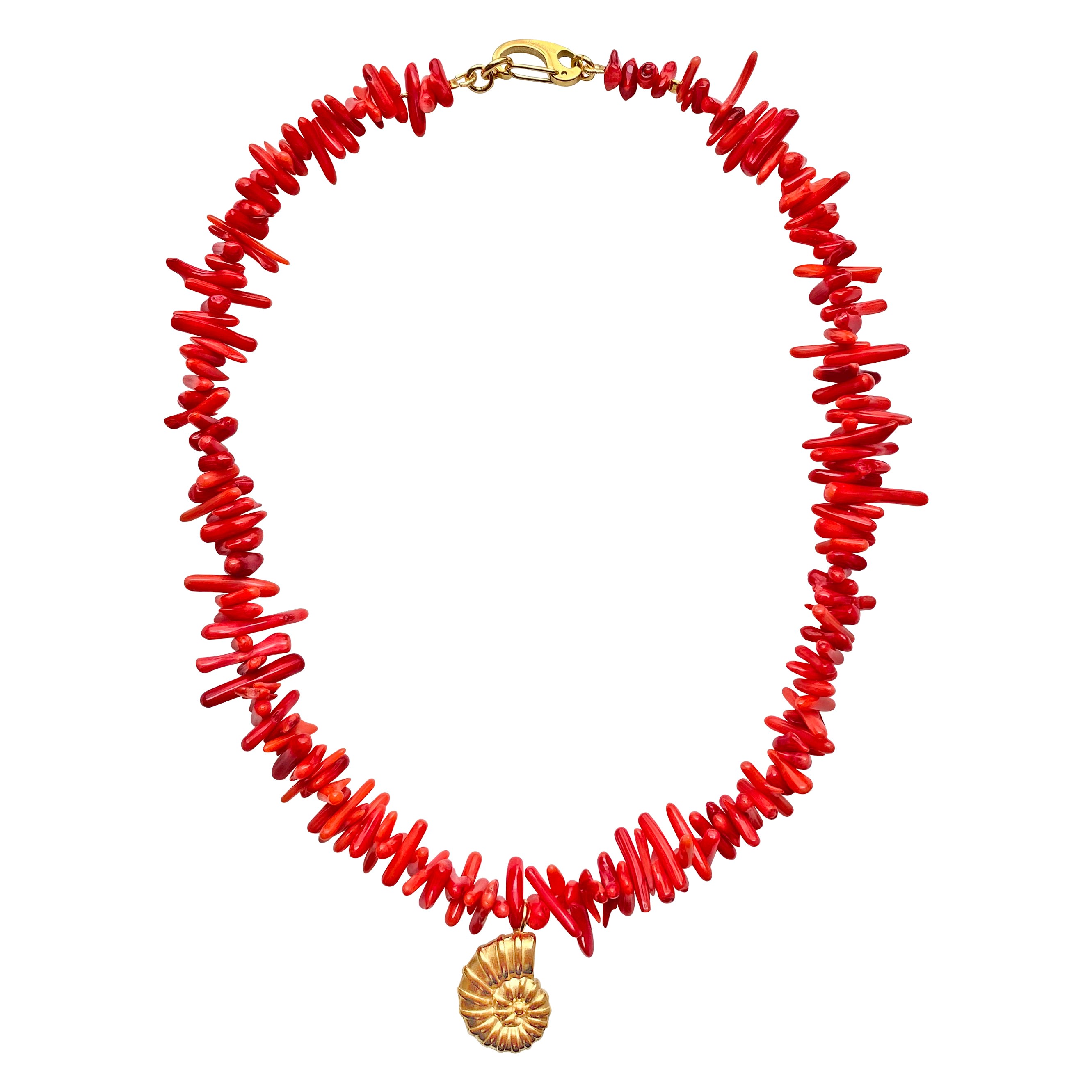Women’s Gold / Red Red Coral Necklace Amelie Smilla Brav