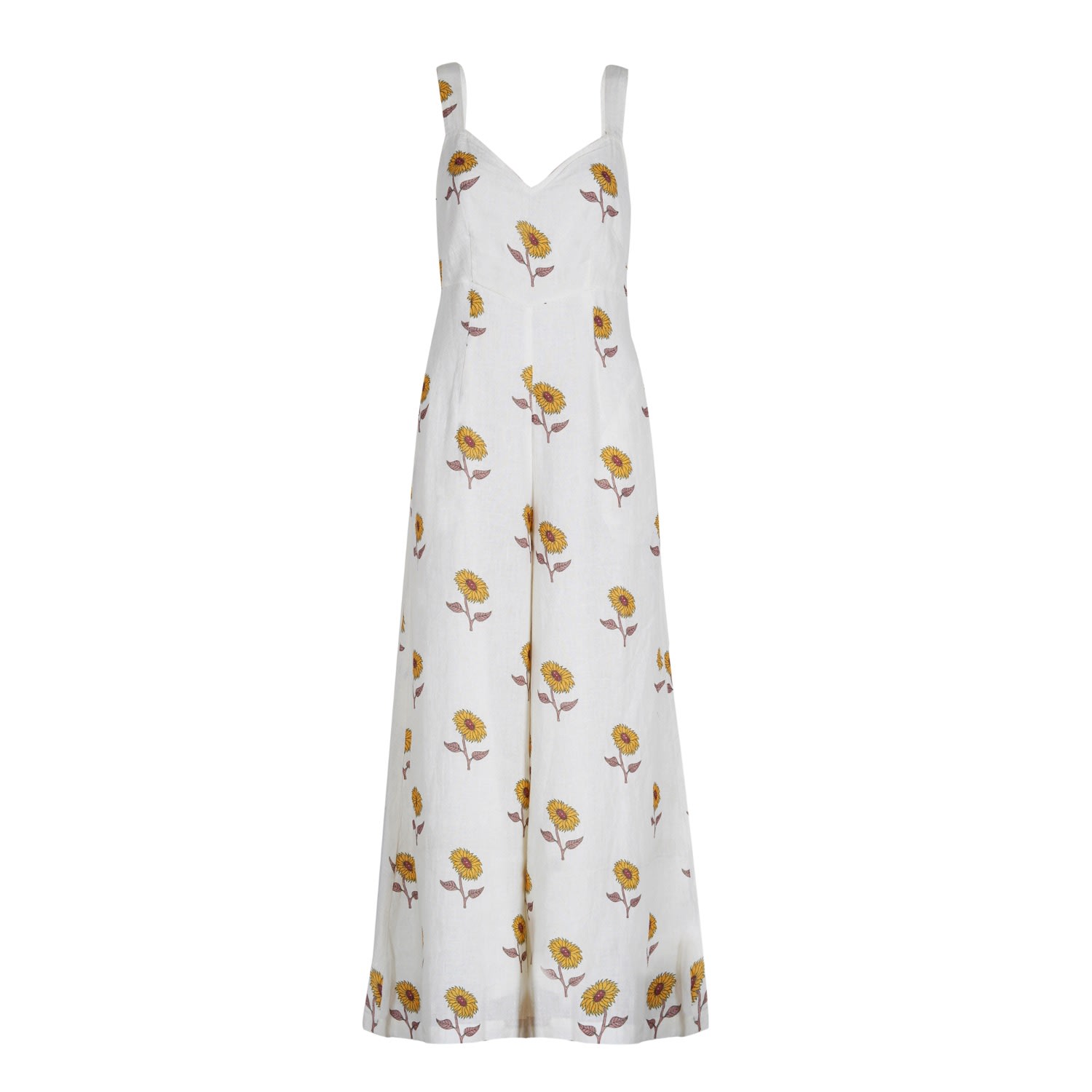 Em & Shi Women's White Sunflower Jumpsuit In White