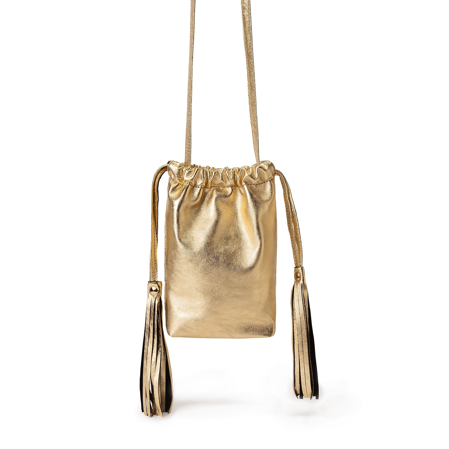 Women’s Small Gold Leather Purse- Evening Pouch Juan-Jo