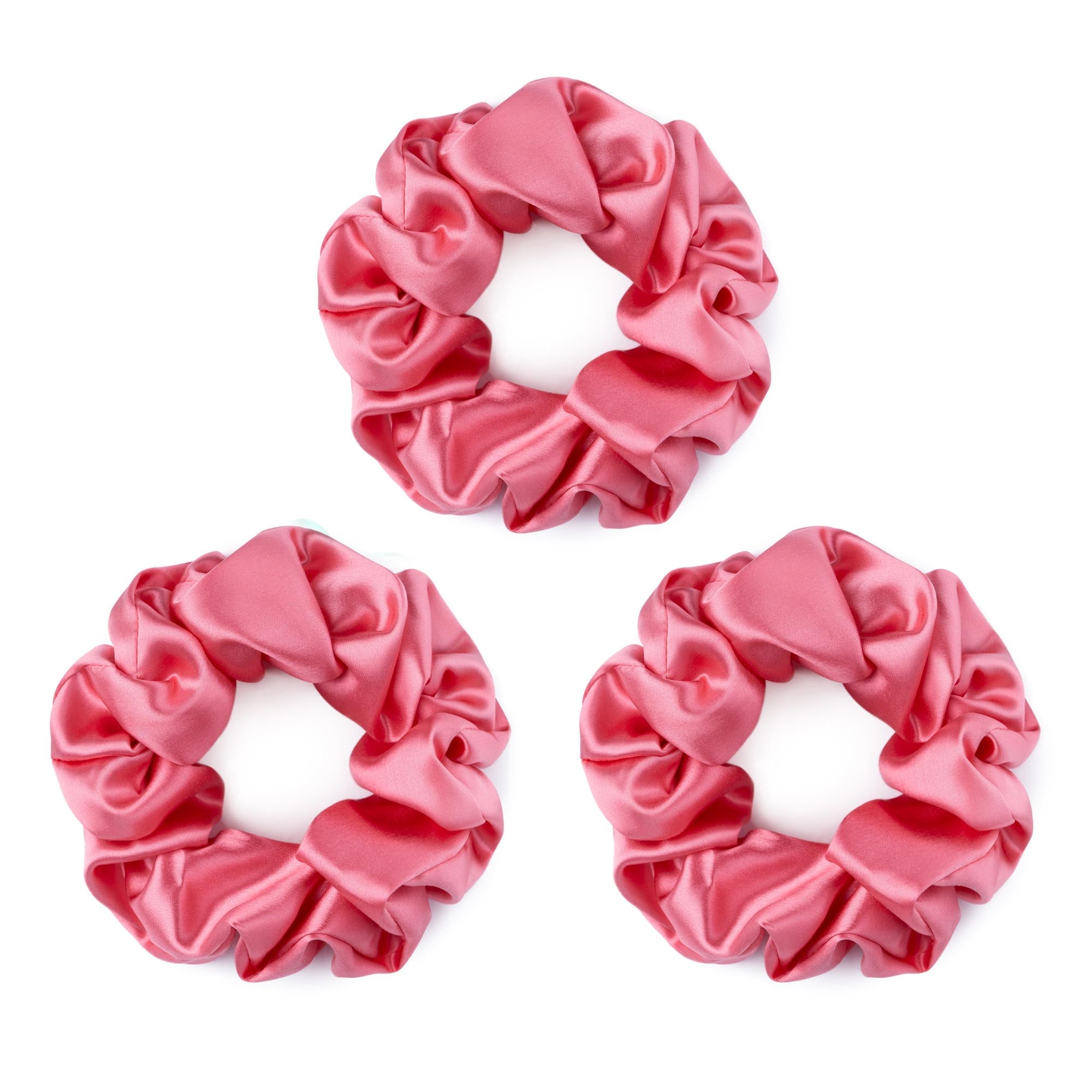 Women's Watermelon Pink Silk Works Large Scrunchies