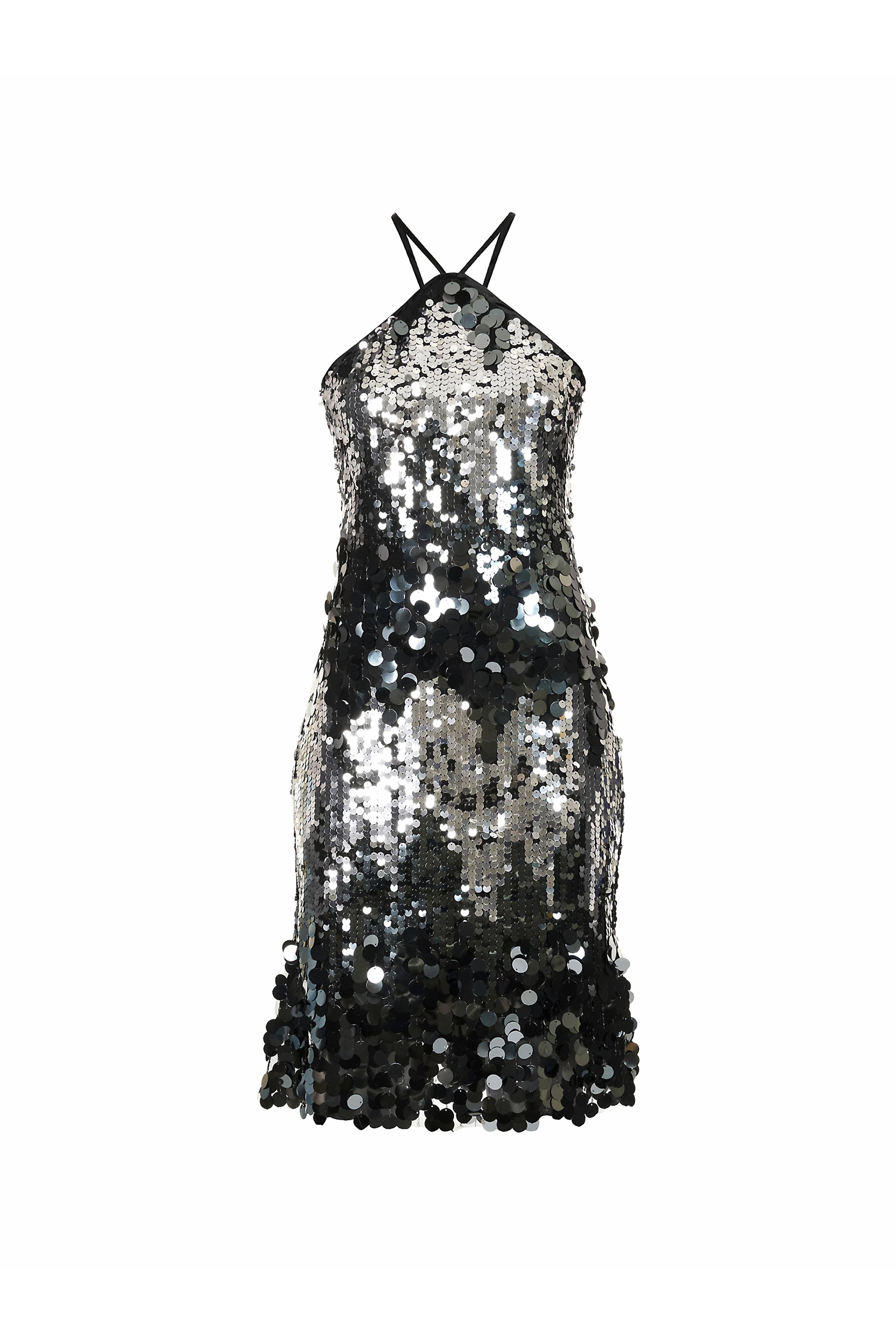 Women’s Black Austin Sequin Halterneck Midi Dress Large Amy Lynn