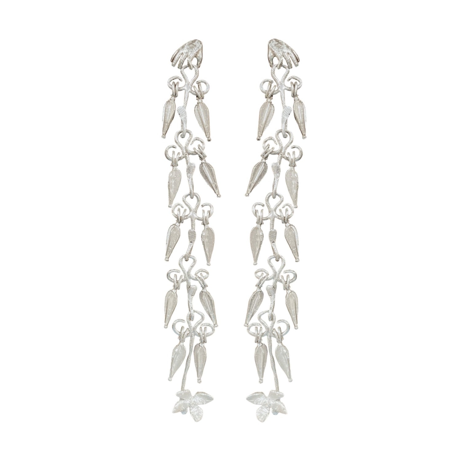 Raxada Women's Silver The Witch's Hand Earrings In Silver
