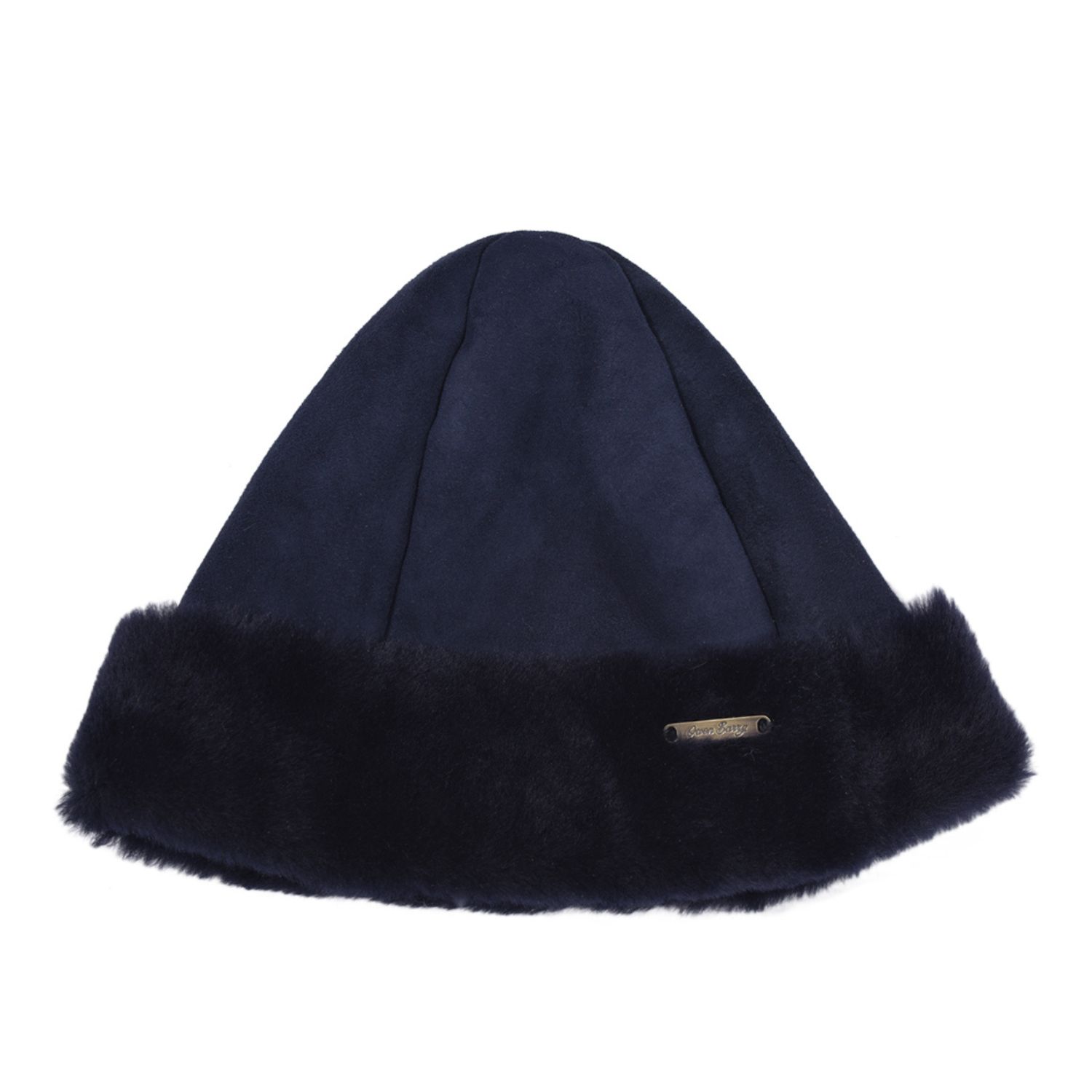 Men’s Sheepskin Beanie Navy Blue Deane By Owen Barry