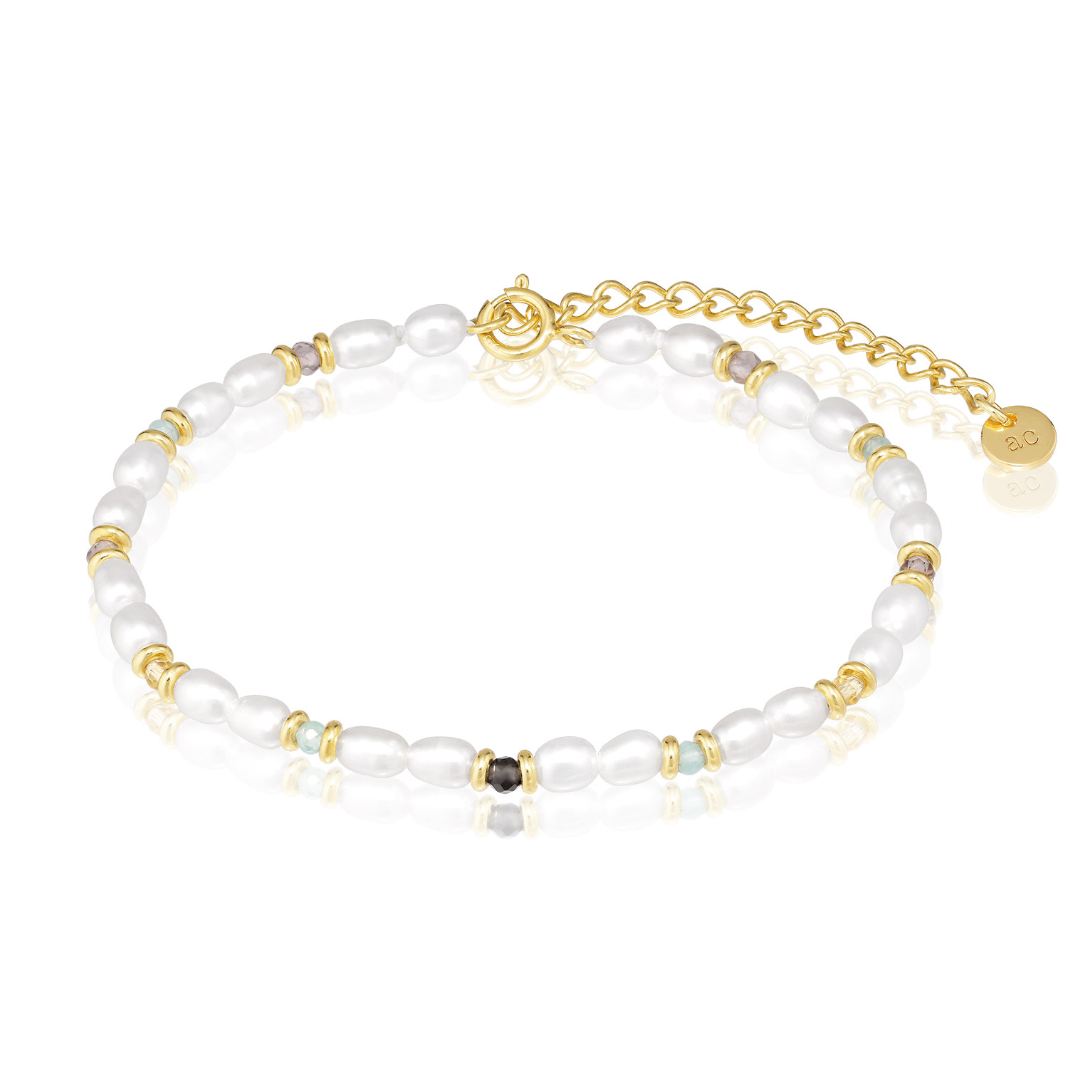 Alura Copenhagen Jewellery Women's Blue / Brown / White Ocean Bracelet Mixed With Stones & Freshwater Pearls