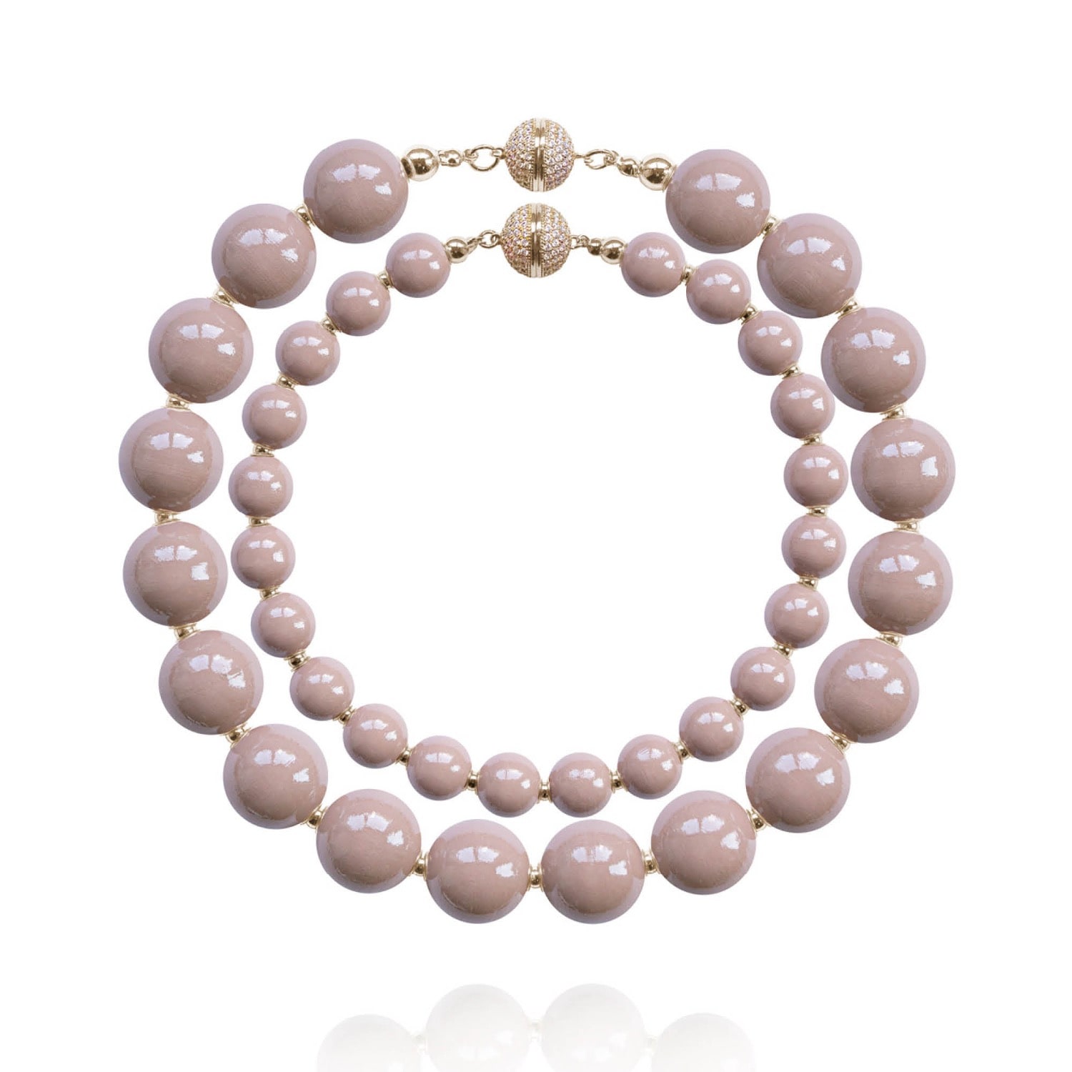 Saule Label Women's Brown Siena Duo Necklaces In Dune In Brown