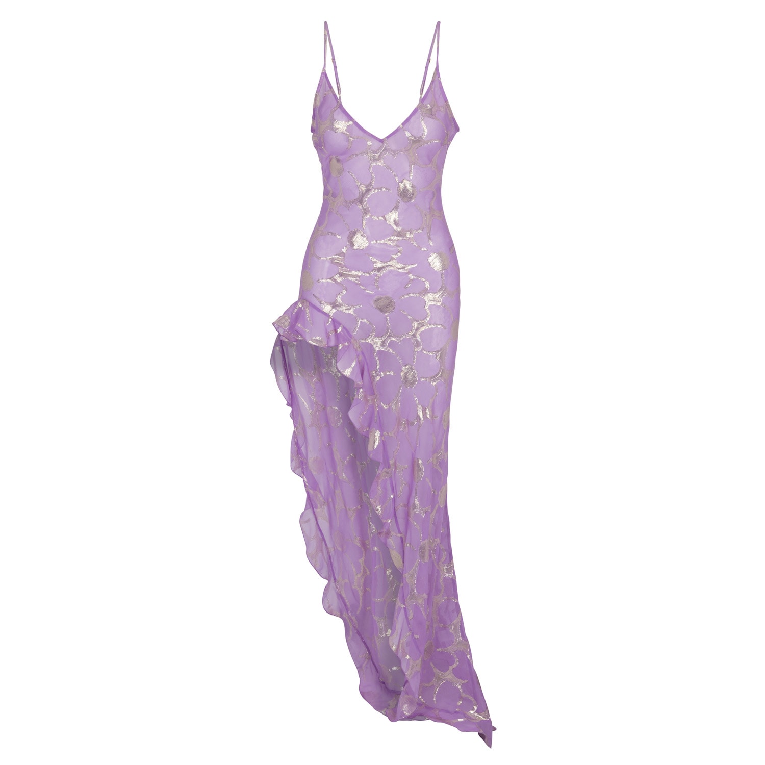 Women's Purple Lara Lilac Ruffle Dress | Small | Delfi Collective