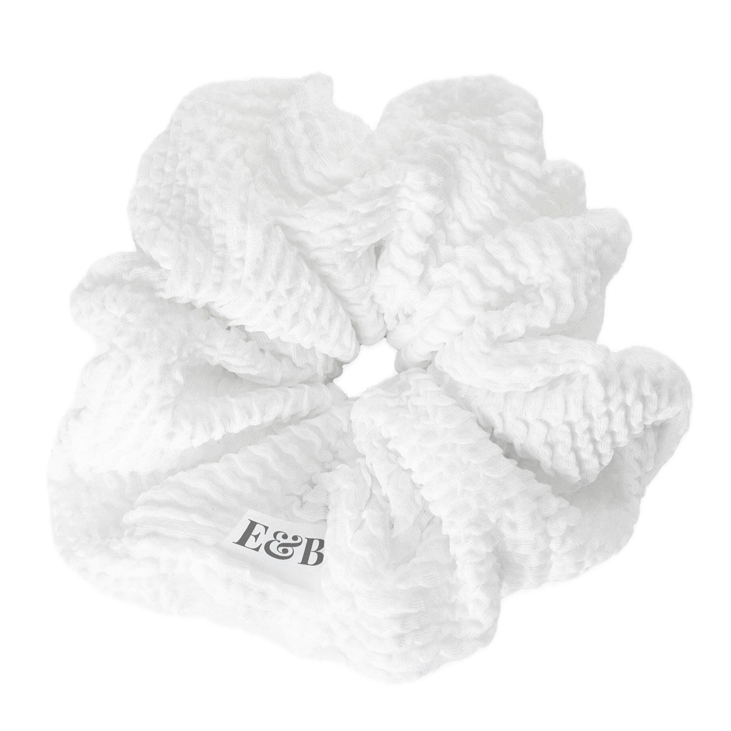 Women's Soft 100% Cotton White Chunky Hair Scrunchie | One Size | Elk & Bloom