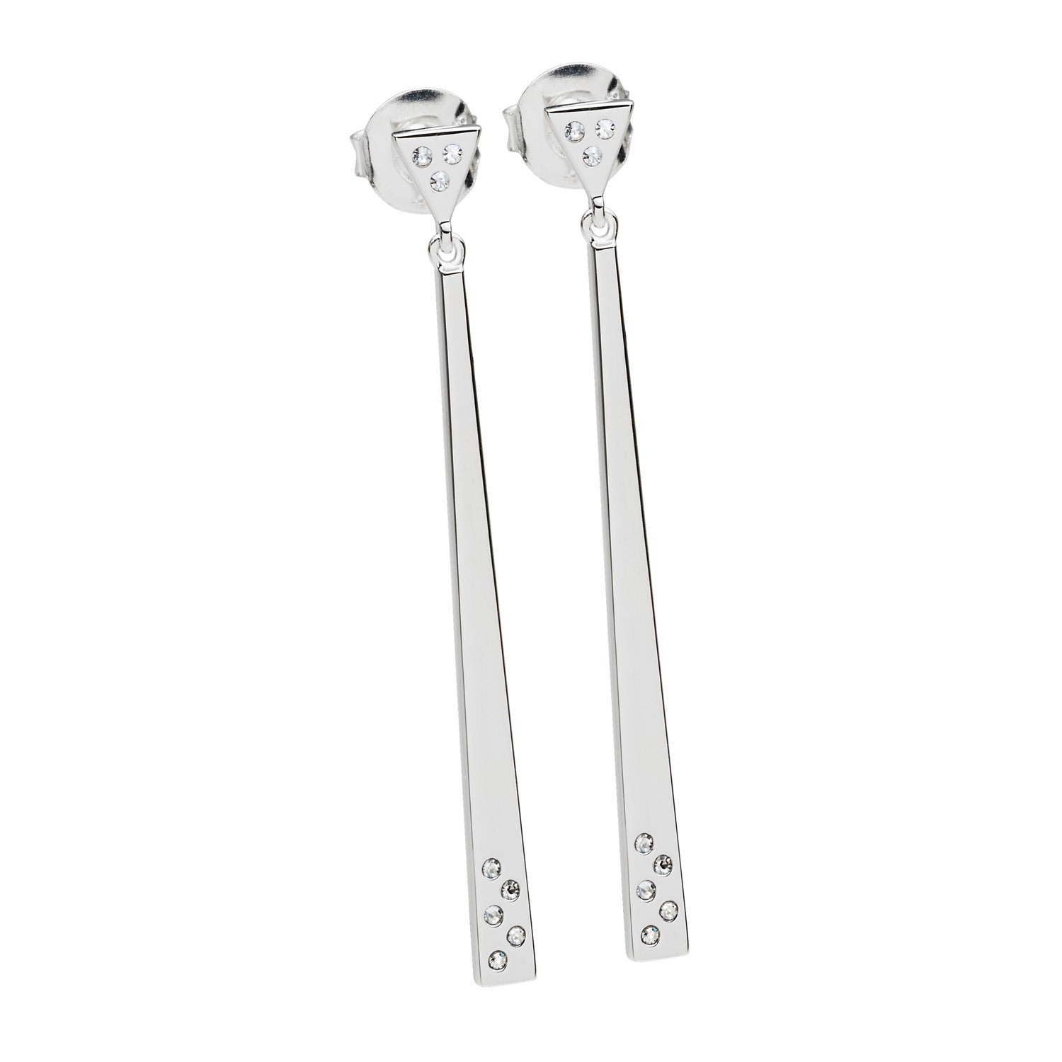 Women’s Silver Art Deco One Linea Drop Earrings Lucy Quartermaine