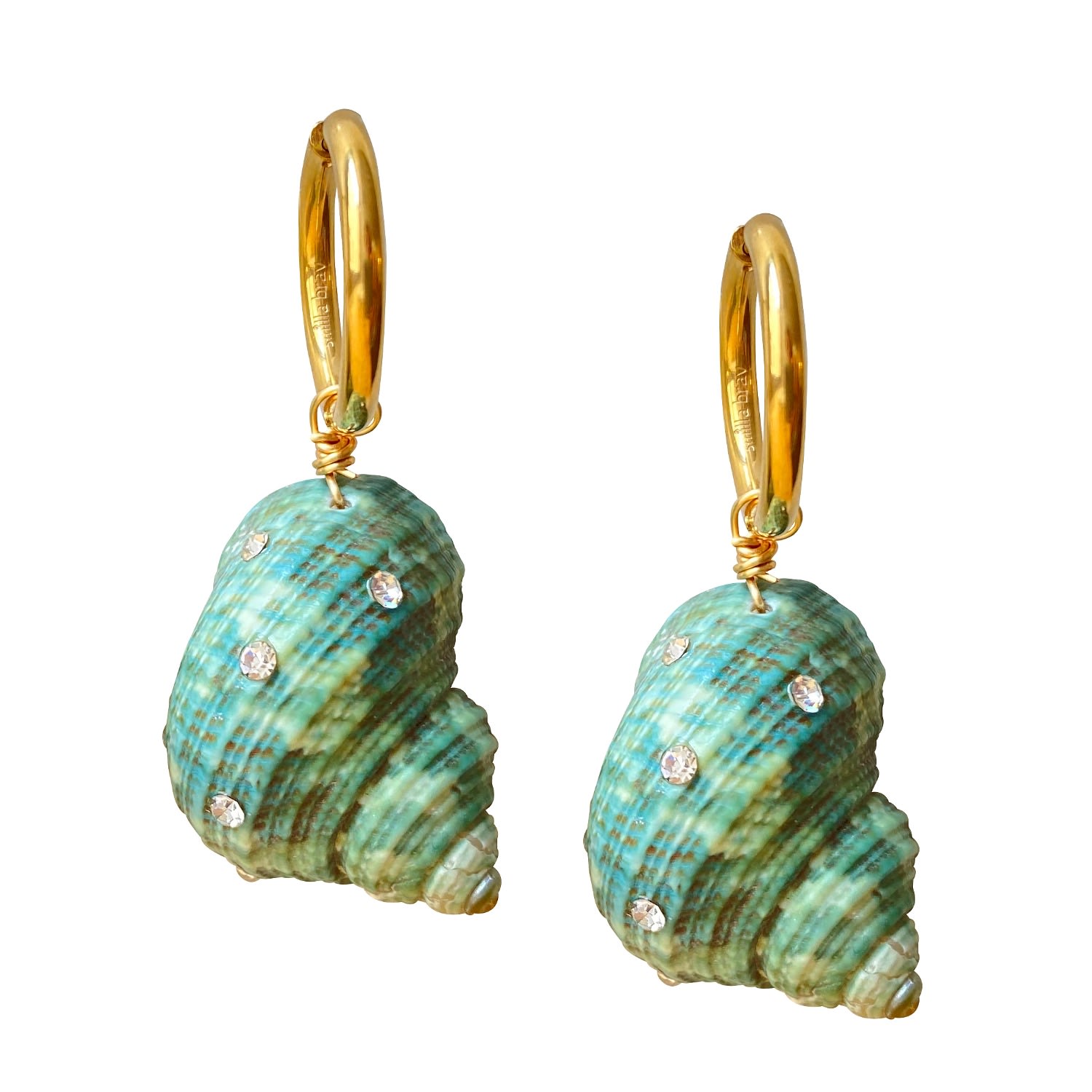 Women’s Gold / Green Shell Earrings Estepona Smilla Brav