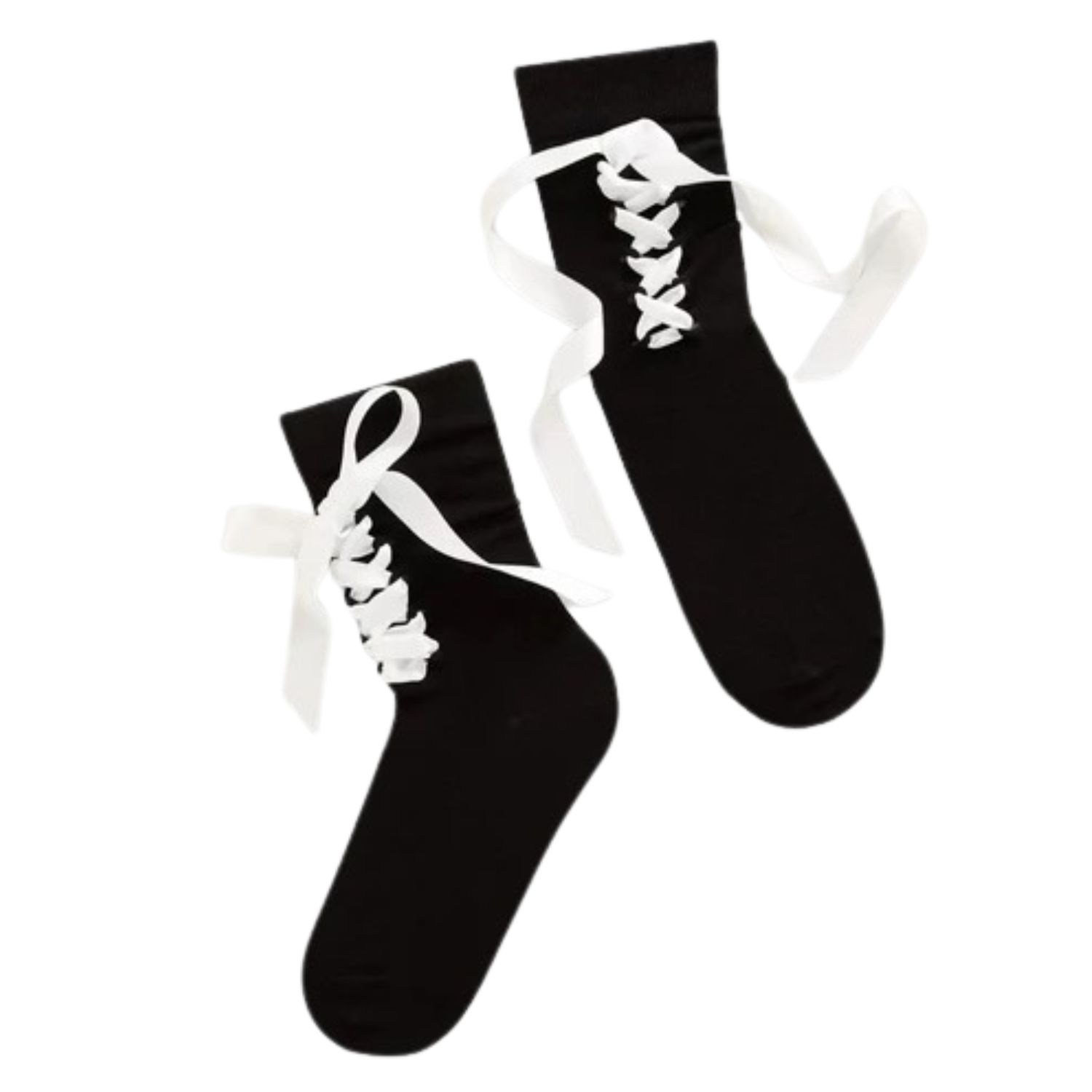 High Heel Jungle By Kathryn Eisman Women's Gifted Satin Ribbon Sock - Black In Black
